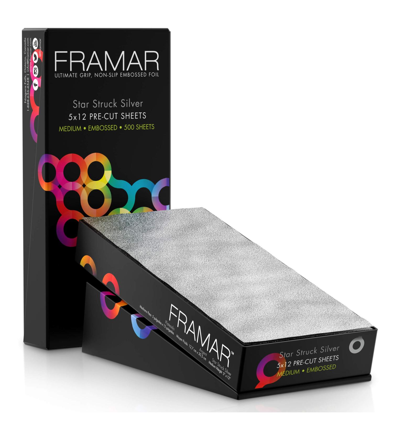 Framar 5x12 Star Struck Silver Pre Cut Aluminum Foil Sheets - 500 Hair Foils for Highlighting - Buy Online on GoSupps.com
