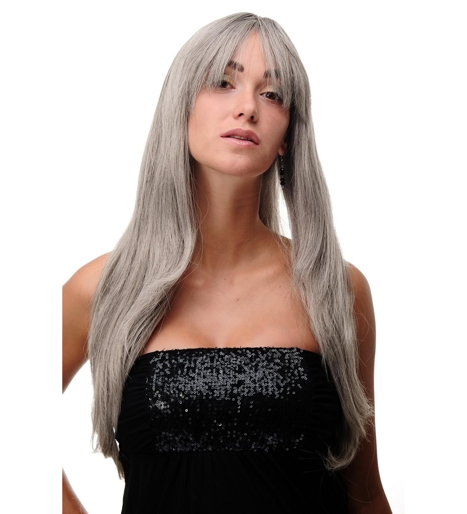 Buy WIG ME UP Grey Silver Black Long Straight Wig 70cm | Sexy Long-Haired Hairstyle | International Shipping Available - Buy Online on GoSupps.com