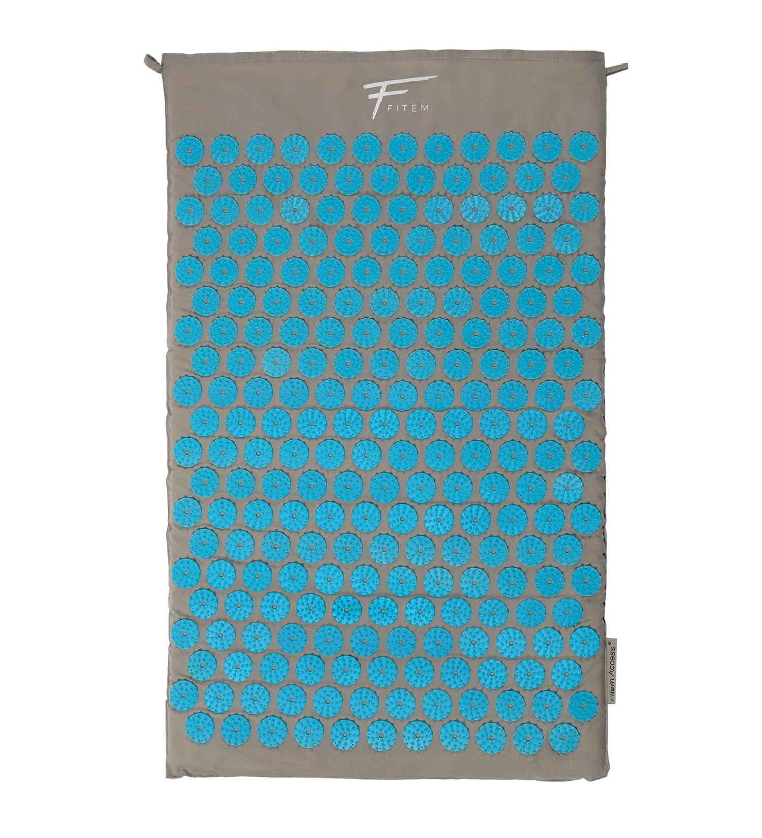Acupressure Mat & Bag for Back & Neck Pain Relief | Sciatica & Muscle Relaxation | Gray/Turquoise - International Shipping Available - Buy Online on GoSupps.com