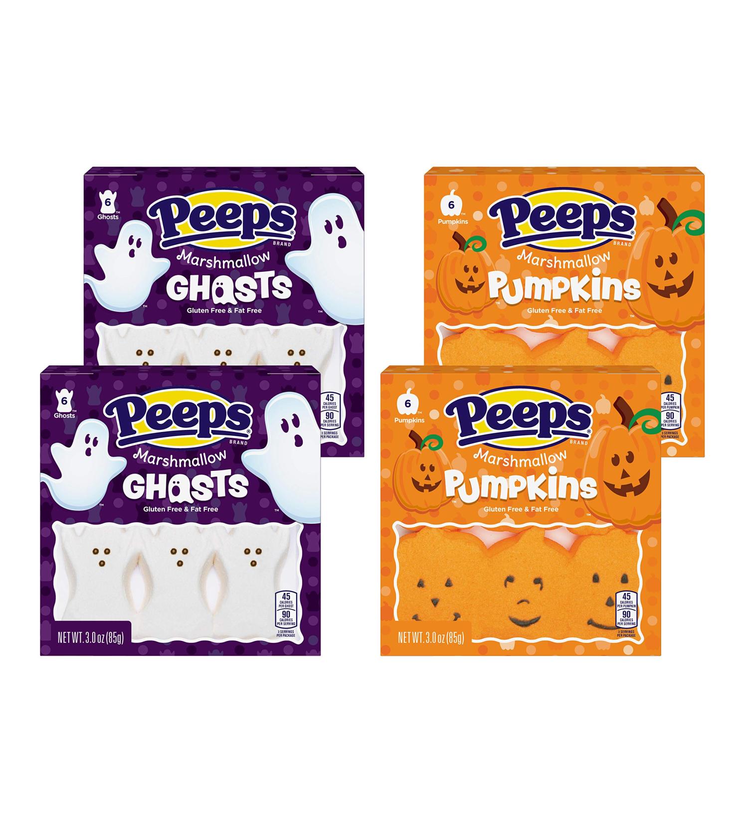 Halloween Peeps Marshmallow Candy Bulk Variety 4 Pack - 2 Ghosts and 2 Pumpkins - Buy Online on GoSupps.com