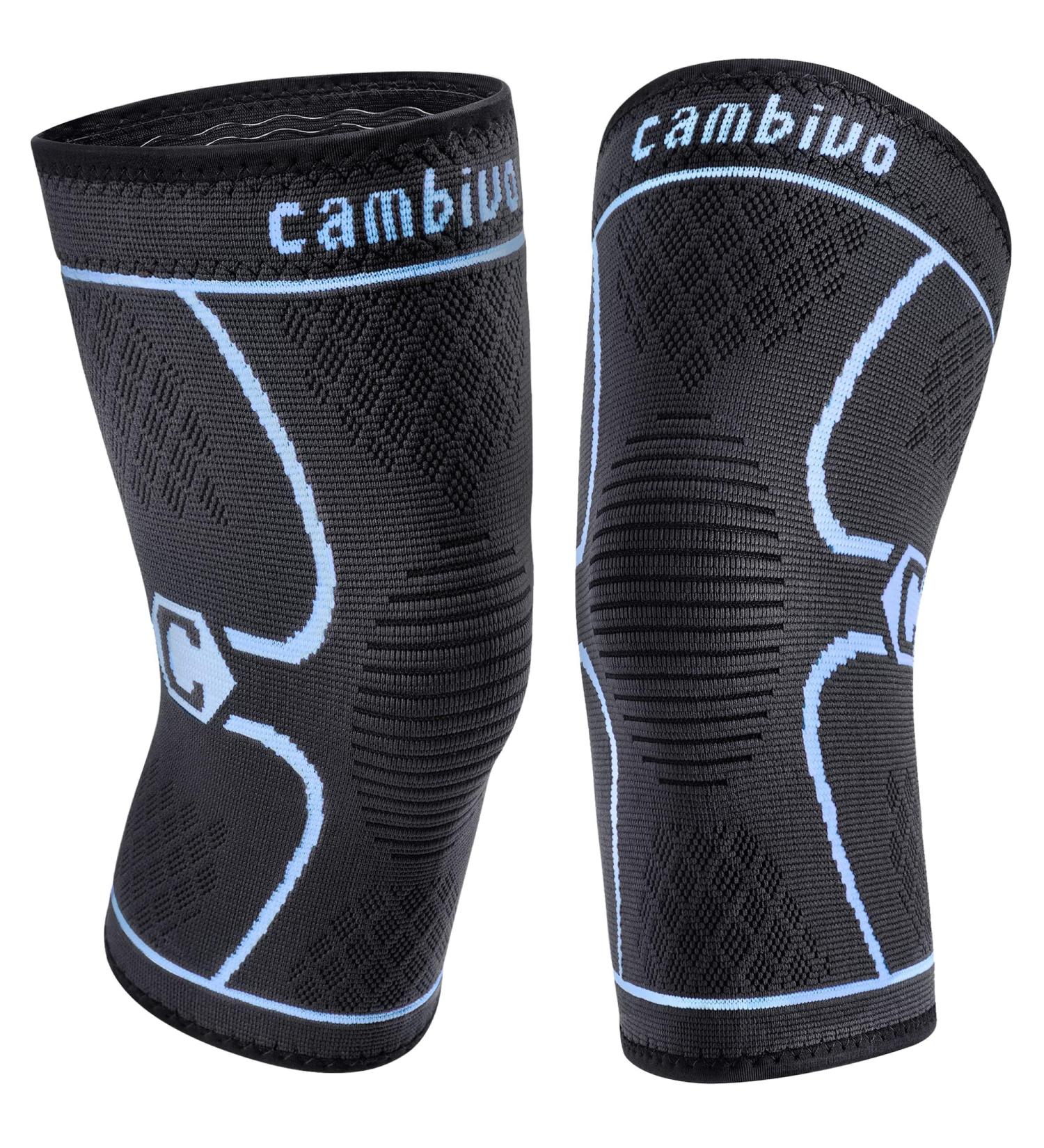 Buy Cambivo 2 x Knee Brace for Men & Women - Orthopedic Support for Meniscus Tear ACL Arthritis | Ideal for Running Hiking Jogging Volleyball - XL Black/Blue - Buy Online on GoSupps.com