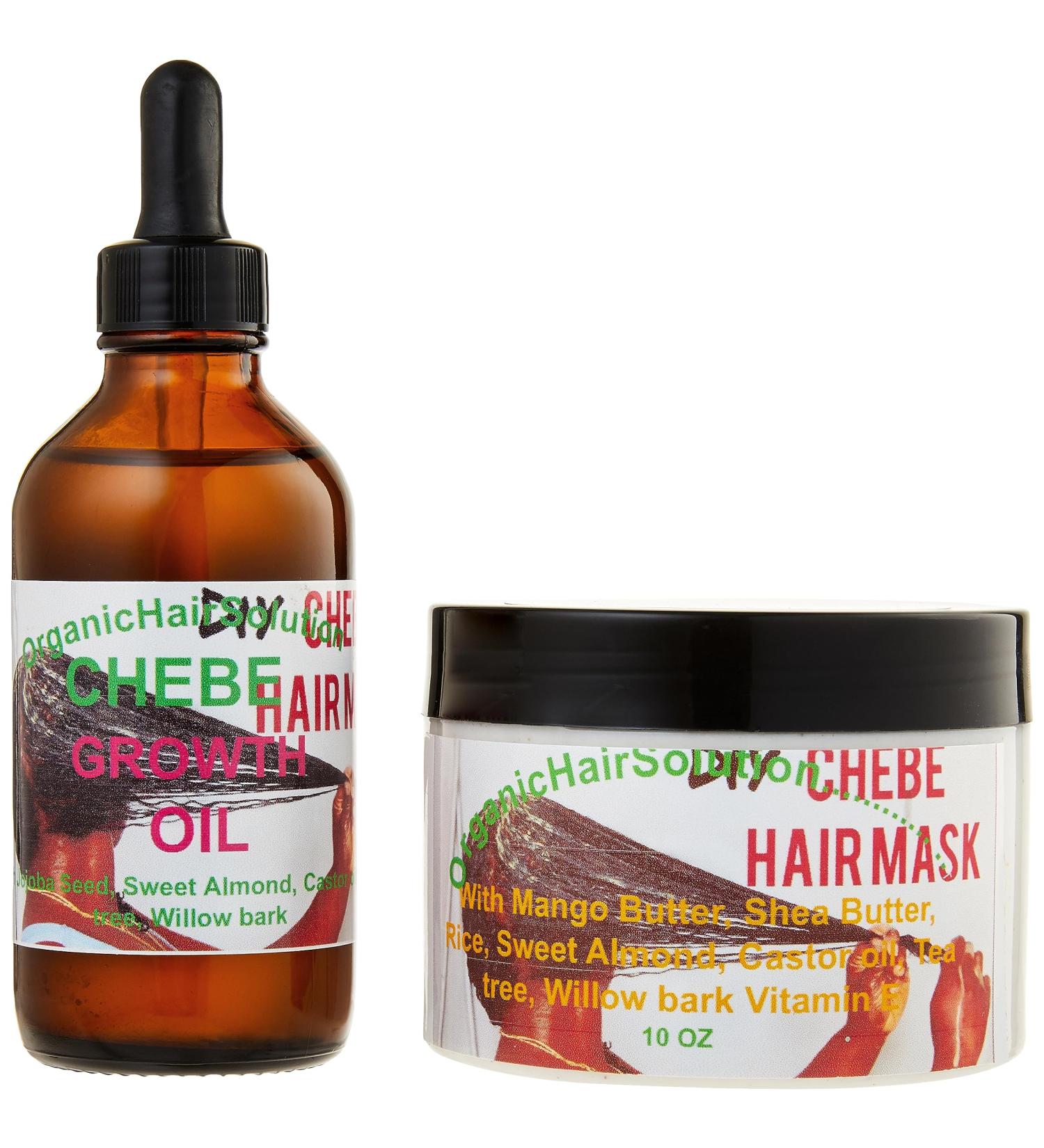 Organic Hair Solution - CHEBE Hair Growth Oil & Mask Leave-in Conditioner with Avocado & Peppermint Oil | Mango Butter for Stronger Thicker Hair & Dry Scalp Care - Buy Online on GoSupps.com