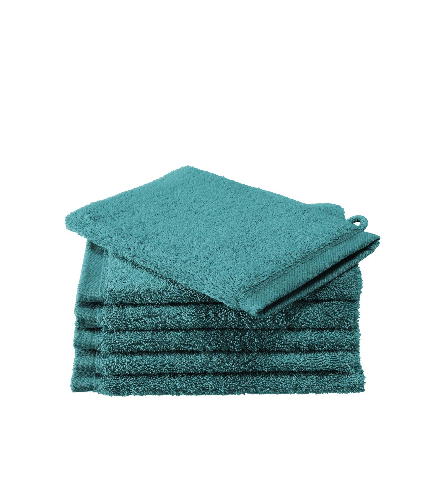 De Witte Lietaer Contessa Luxe Set of 6 Cotton Washcloths - Petrol Green - 16x22 cm - Buy Online on GoSupps.com