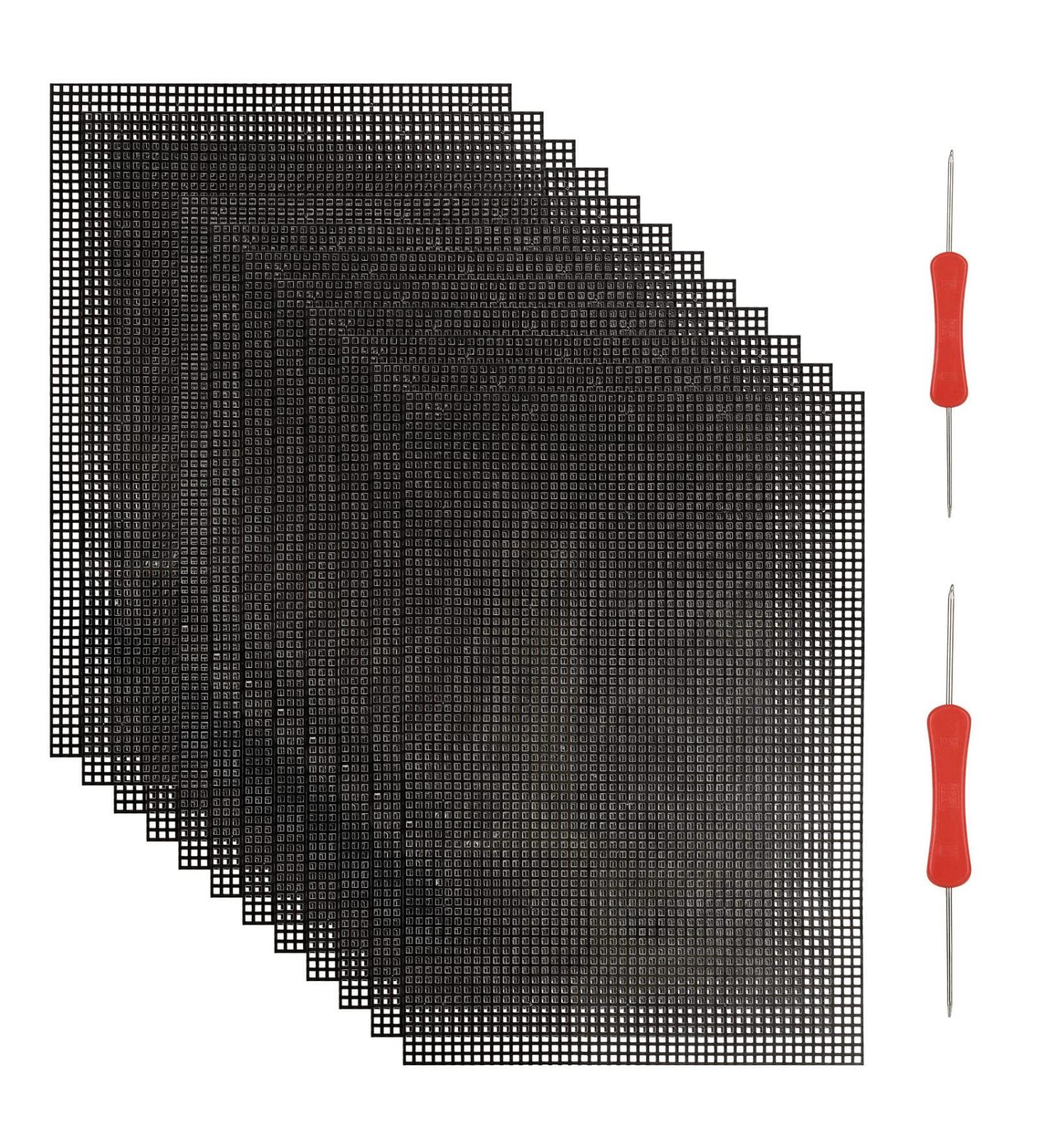 12PCS Plastic Mesh Canvas Sheets 20x13 Inch for Crafts - Black Plastic Canvas & Embroidery Tools - Buy Online on GoSupps.com