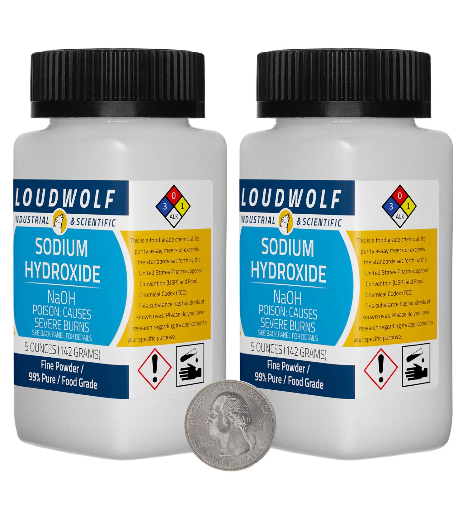 Loudwolf Sodium Hydroxide Lye Caustic Soda 10oz - 99% Pure Food Grade Fine Powder - Fast USA Shipping - Buy Online on GoSupps.com