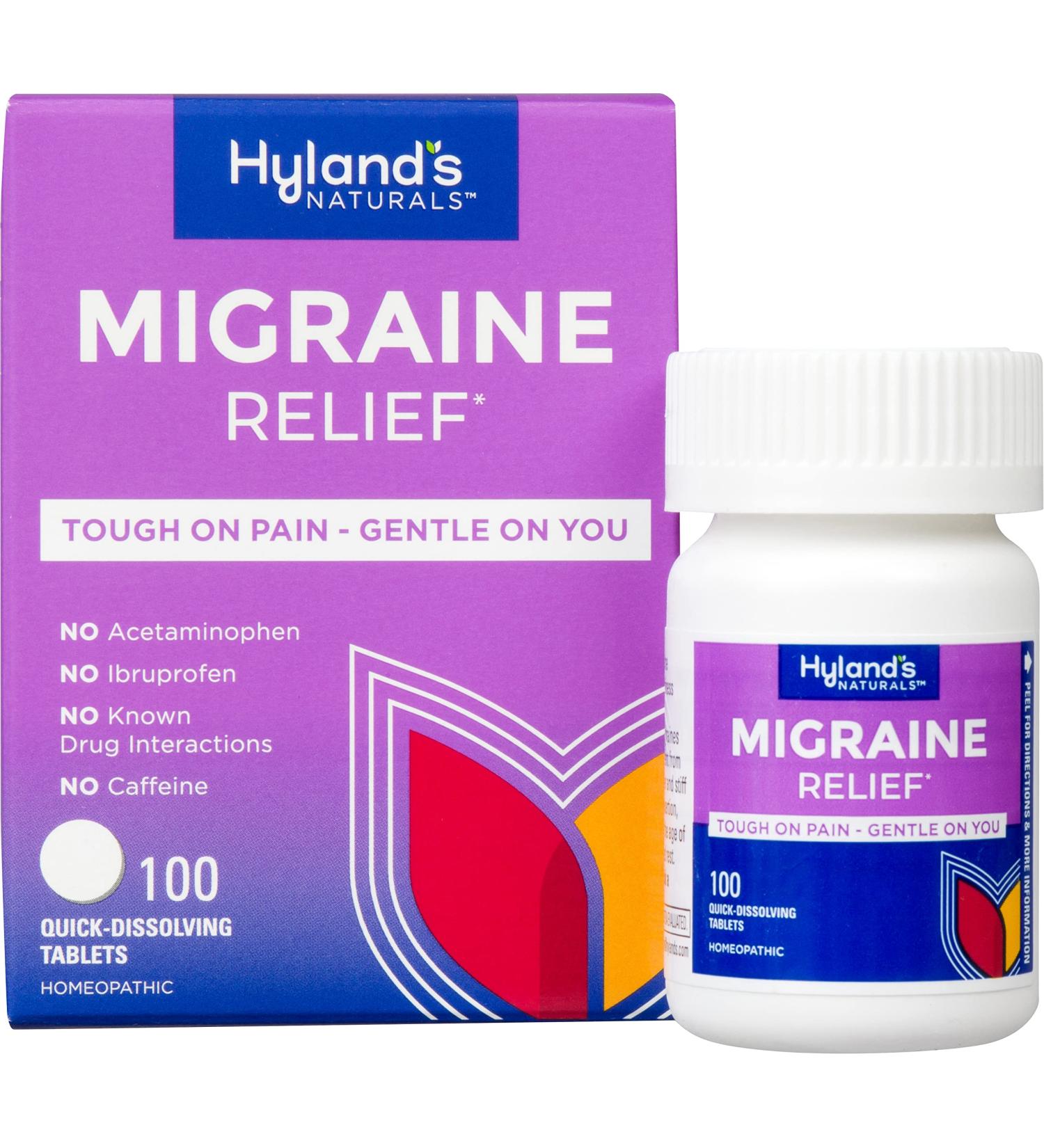 Hyland's Migraine Headache Relief Tablets - Pack of 1 (100 Count) | Natural Pain Relief - Buy Online on GoSupps.com