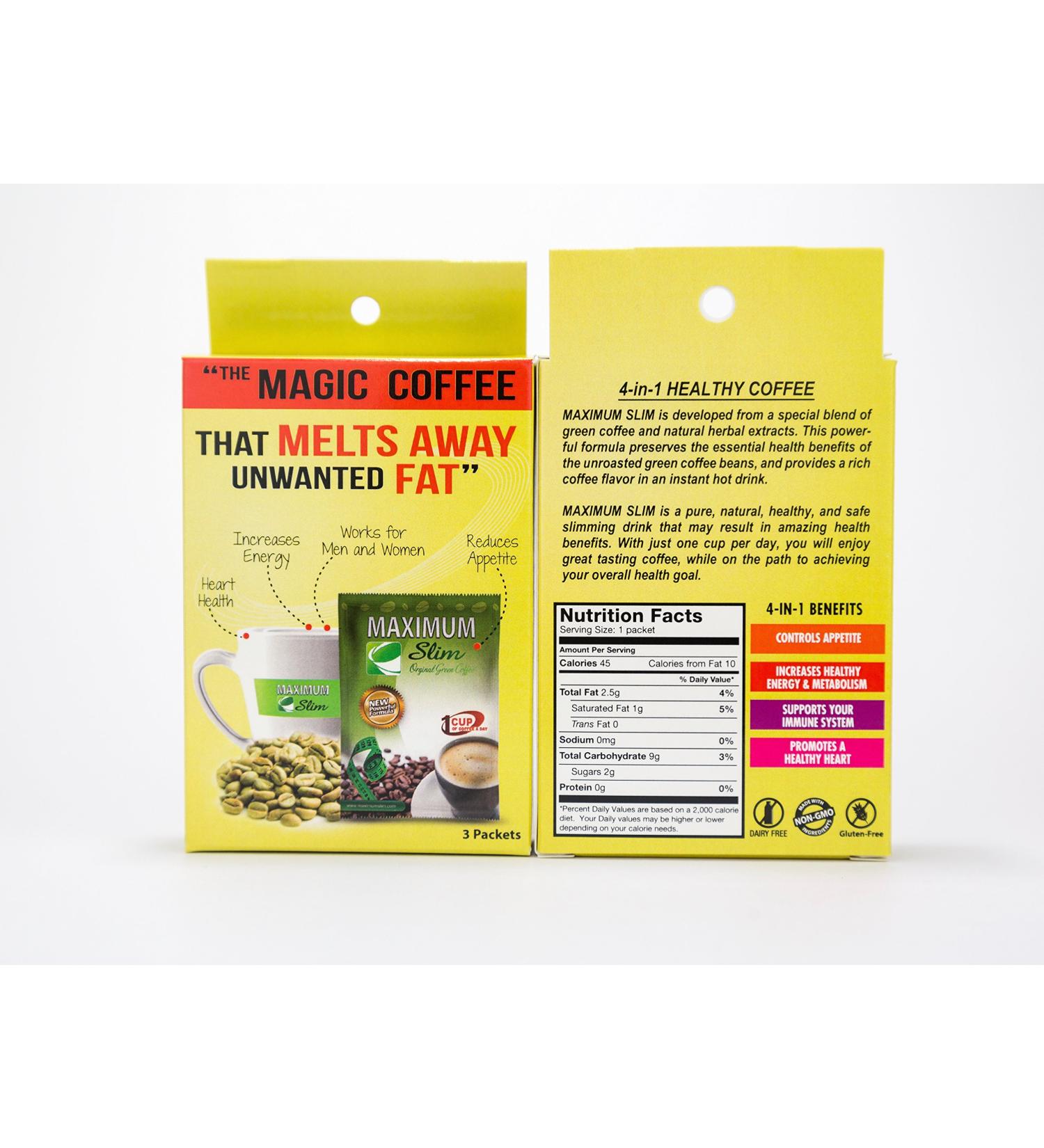 Maximum Slim Organic Green Coffee: Metabolism Boost & Body Detox - Sample Pack - Buy Online on GoSupps.com