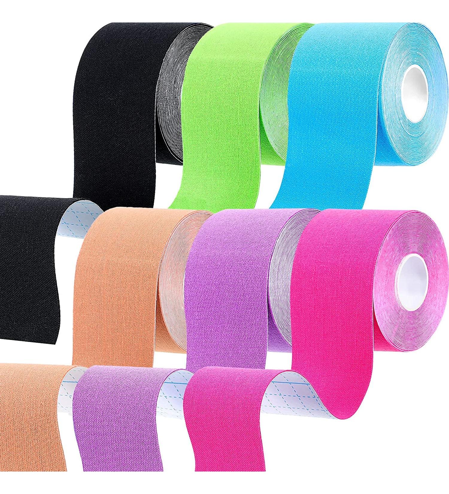 6 Rolls Kinesiology Tape Elastic Hypoallergenic Sports Tape Waterproof Physio Tape for Pain Relief Muscle & Joint Support (Mixcolor) - Buy Online on GoSupps.com
