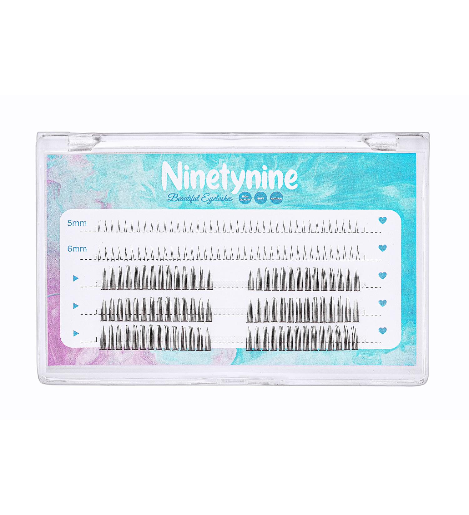 Ninetynine Mixed Pack False Eyelash Extension Individual Lashes - V Shape Lower Bottom Lash & Little Devil Style Clusters - 5-6mm & 9-12mm - Buy Online on GoSupps.com
