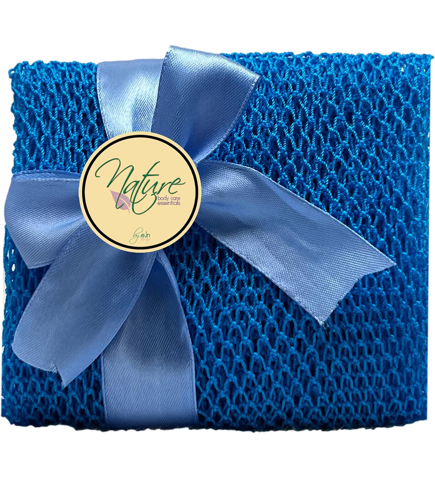 Nature by EJN Long NKN Customized Net Bath Sponge | African Porous Skin Exfoliation | Stretches to 49 | Sea Blue - Buy Online on GoSupps.com