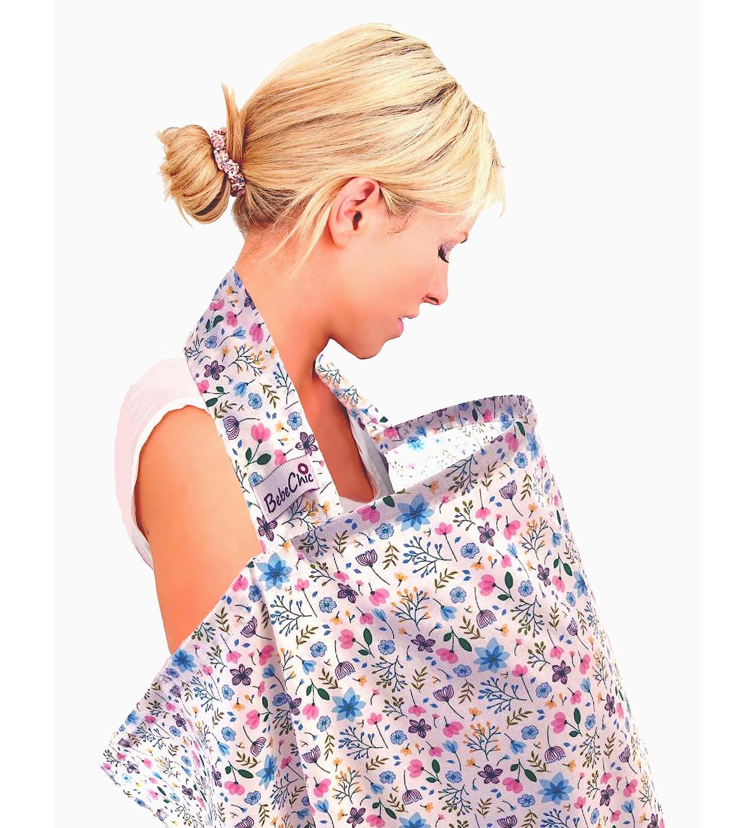 BebeChic Oeko-Tex Certified Cotton Breastfeeding Cover - Summer Floral Print - Buy Online on GoSupps.com