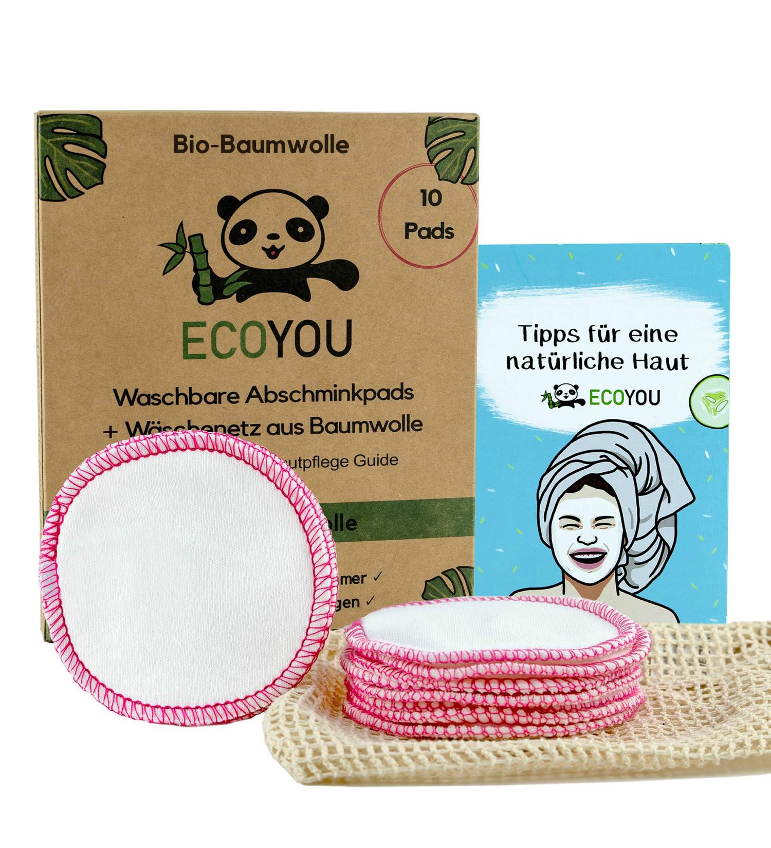 Ecoyou Smart Pads - Washable Organic Cotton 10 St. | Pink Zero Waste WattPads + Cotton W schenetz | Reusable Makeup & Skin Care Guide - Buy Online on GoSupps.com