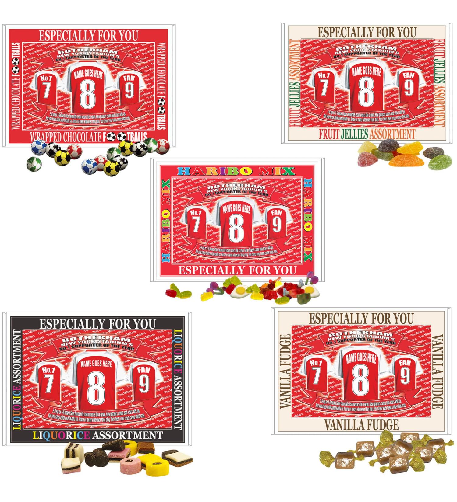 Rotherham Football Shirt Personalised Gift Boxed Sweets Variety - Buy Online on GoSupps.com