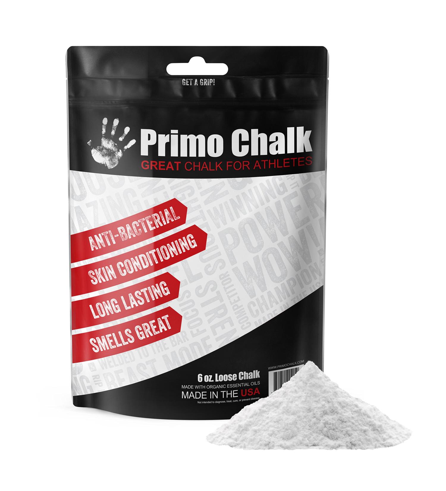 Primo Chalk 6oz Loose Chalk - Skin Conditioning Performance Chalk for Ultimate Grip in Weightlifting, Gymnastics, Rock Climbing, and Calisthenics - Buy Online on GoSupps.com