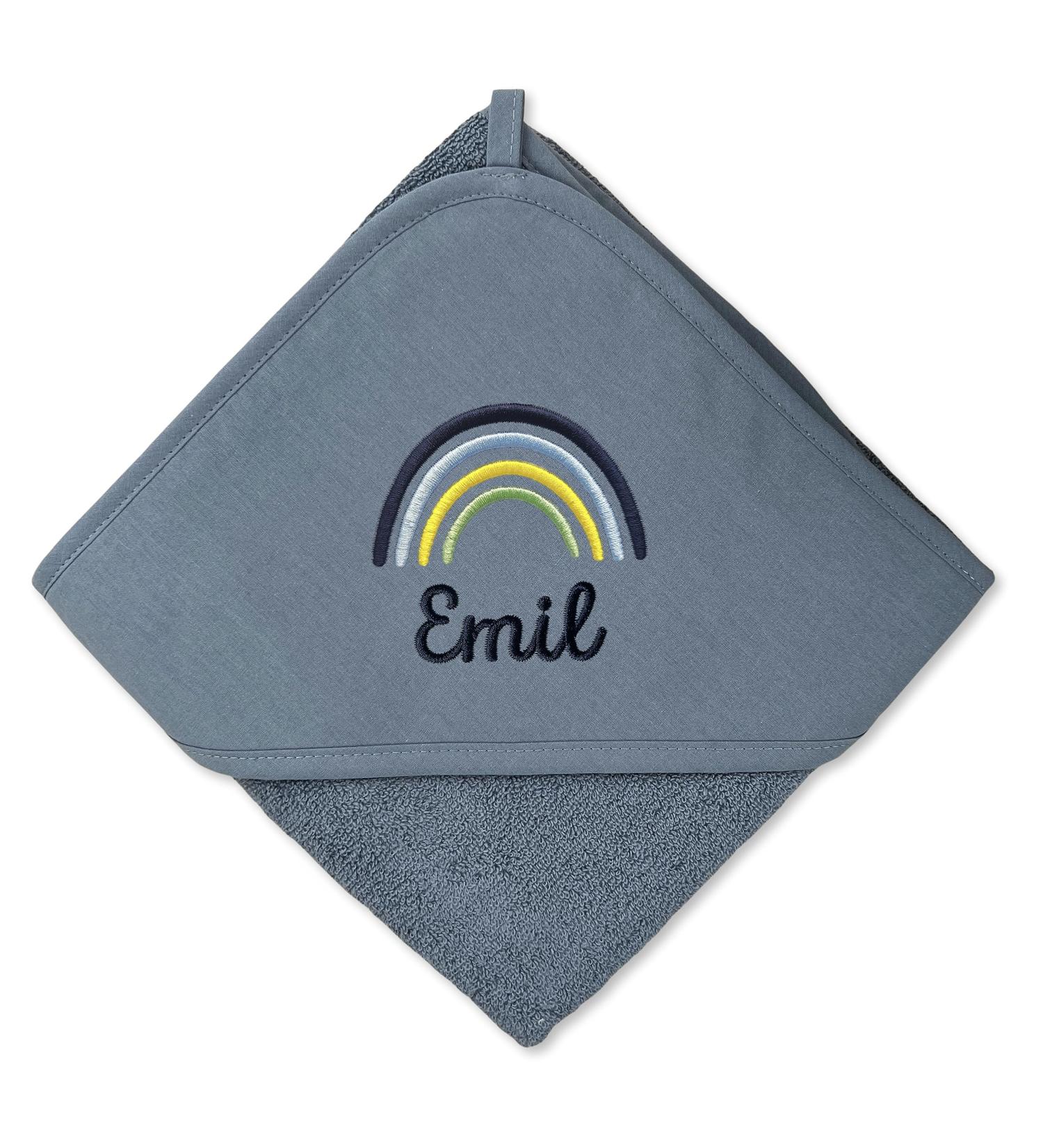 Personalized Hooded Baby Towel - 100% Cotton Blue (75x75cm) | Upstitch Studio - Buy Online on GoSupps.com