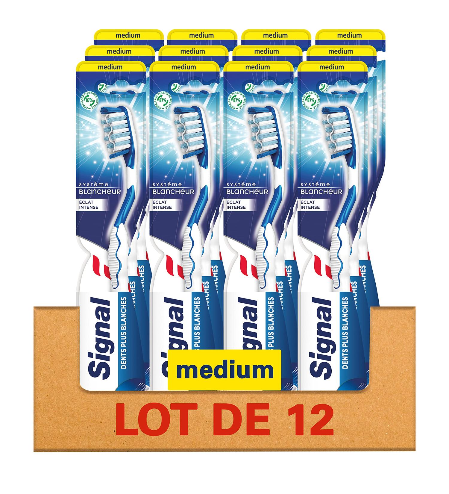 Buy Signal Toothbrush X12 Medium - Intense Shine & Enamel Protection | 12 Pieces - International Shipping Available - Buy Online on GoSupps.com