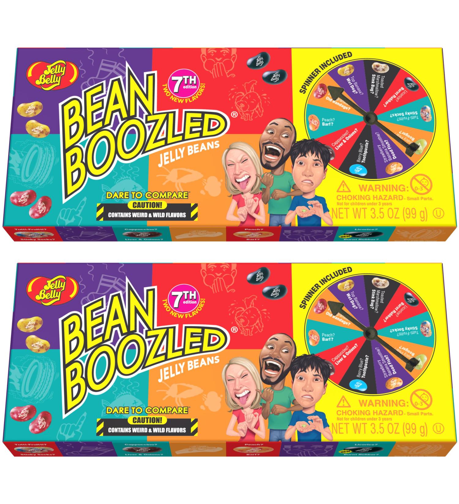 Jelly Belly BeanBoozled 7th Edition Jelly Beans 100g (Pack of 2) - Spinner Box Gift Game 20 Flavors Challenge Kosher Candy Christmas & Holidays Candy Vegan Candy Dairy Free Snacks Gluten Free Bulk Candy Stocking Stuffers for Teens - Buy Online on GoSupps.com