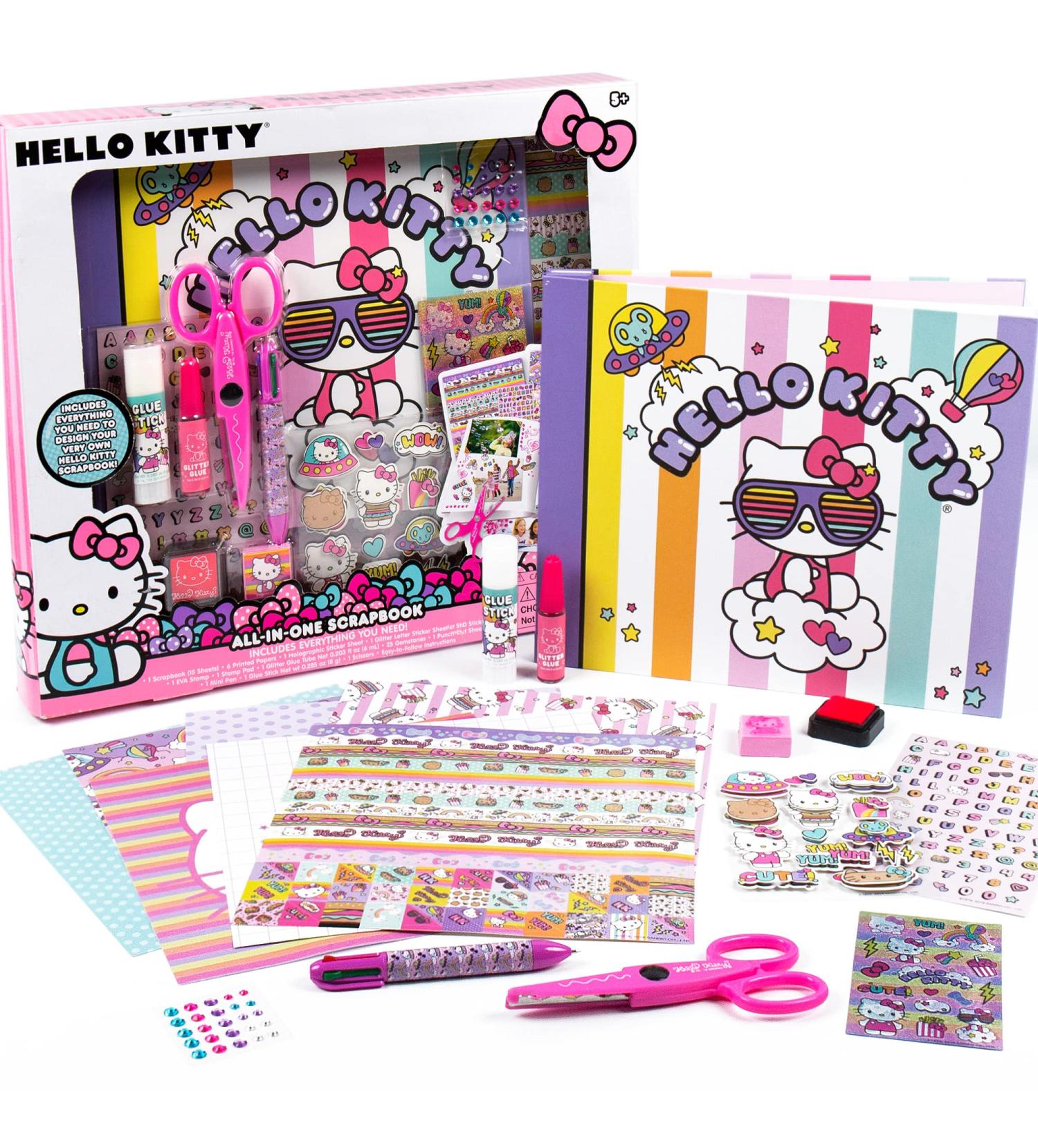 Hello Kitty DIY Scrapbook Kit - Over 250 Essentials for Kids Ages 5-9 | Weekend Activity Photo & Keepsake Album - Buy Online on GoSupps.com