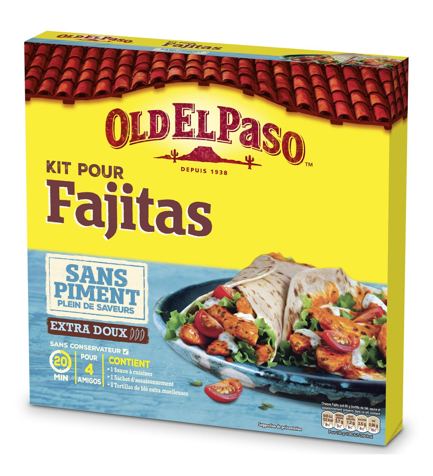 Old El Paso - Kit for Fajita without Chilli Pepper 478g