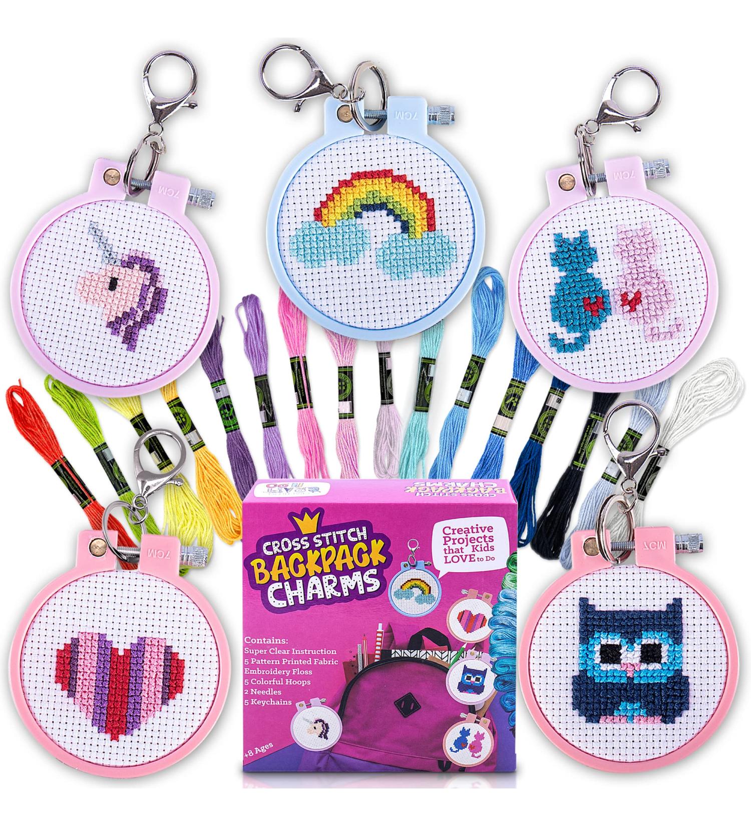 Kids' Cross Stitch Kits: 5 Stamped Designs for Beginners | Needlepoint & Embroidery Kit for Girls - Buy Online on GoSupps.com