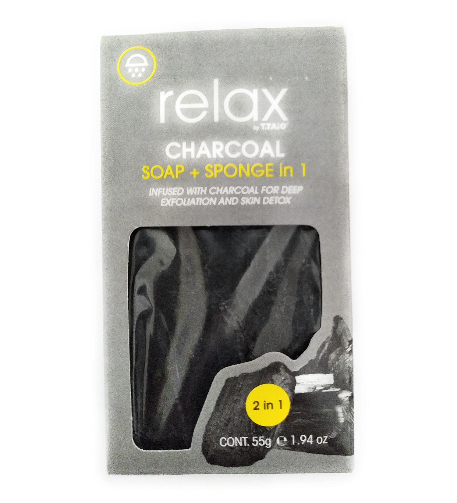Charcoal Soap and Sponge Set | Natural Skincare for All Skin Types - Shop Internationally - Buy Online on GoSupps.com