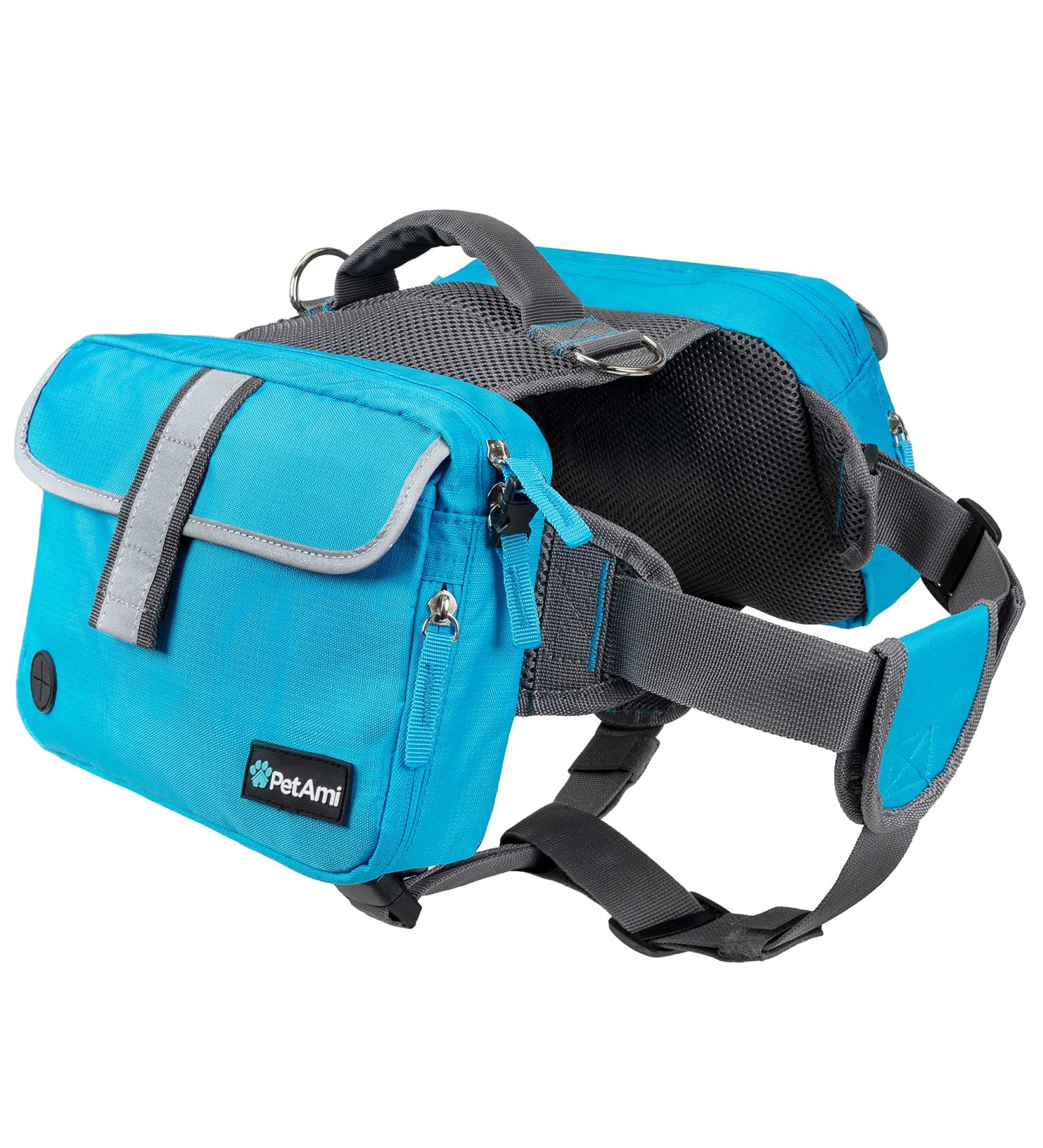 PetAmi Dog Backpack for Medium Large Dogs Dog Saddle Bag for Dogs to Wear Harness Saddlebag with Reflective Safety Side Pockets for Hiking Camping Vest Dog Pack for Travel (Blue Large) L Blue - Buy Online on GoSupps.com