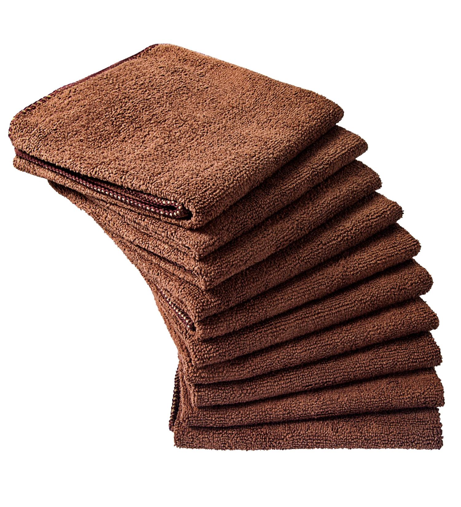 Eurow Microfiber Salon Towels - 16x29 Inches Brown - Pack of 10 - Buy Online on GoSupps.com