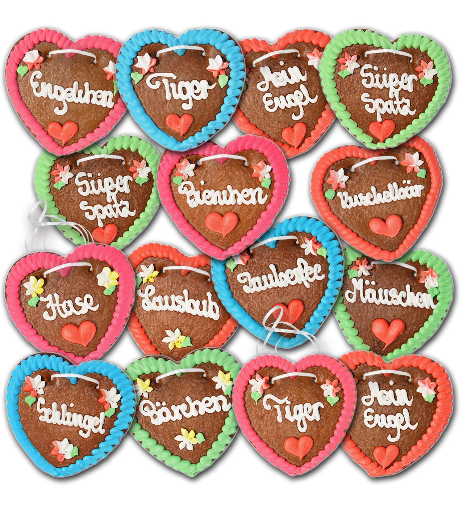 Buy Original Oktoberfest Gingerbread Hearts - 20 Pieces 14cm | Fresh Munich Lebkuchenherzen with Pet Seed Sayings | Affordable Confectionery - Buy Online on GoSupps.com