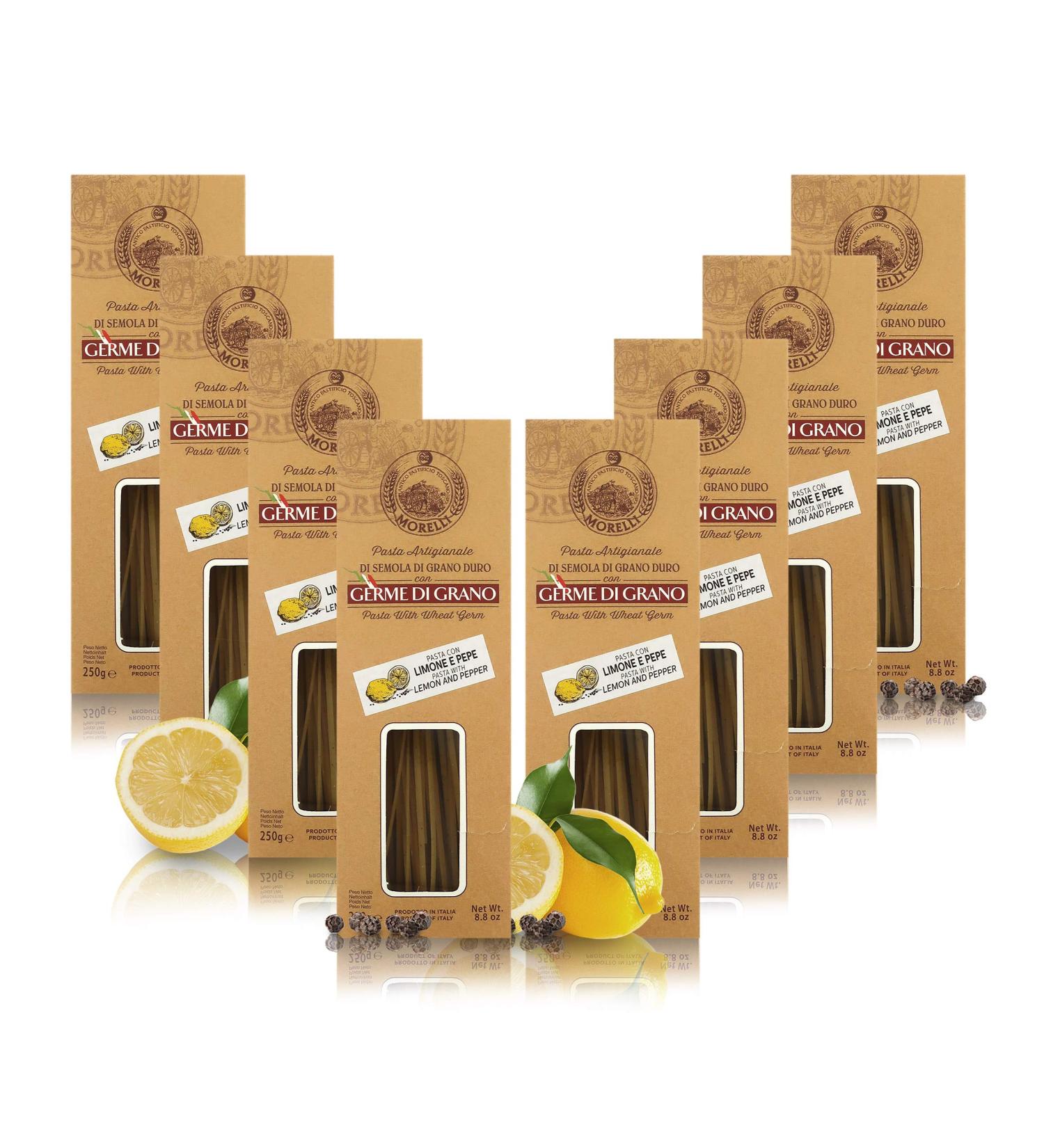Antico Pastificio Morelli 1860 Srl Lemon and Pepper Languines in a Case of 8 Packs of 250 g - Buy Online on GoSupps.com