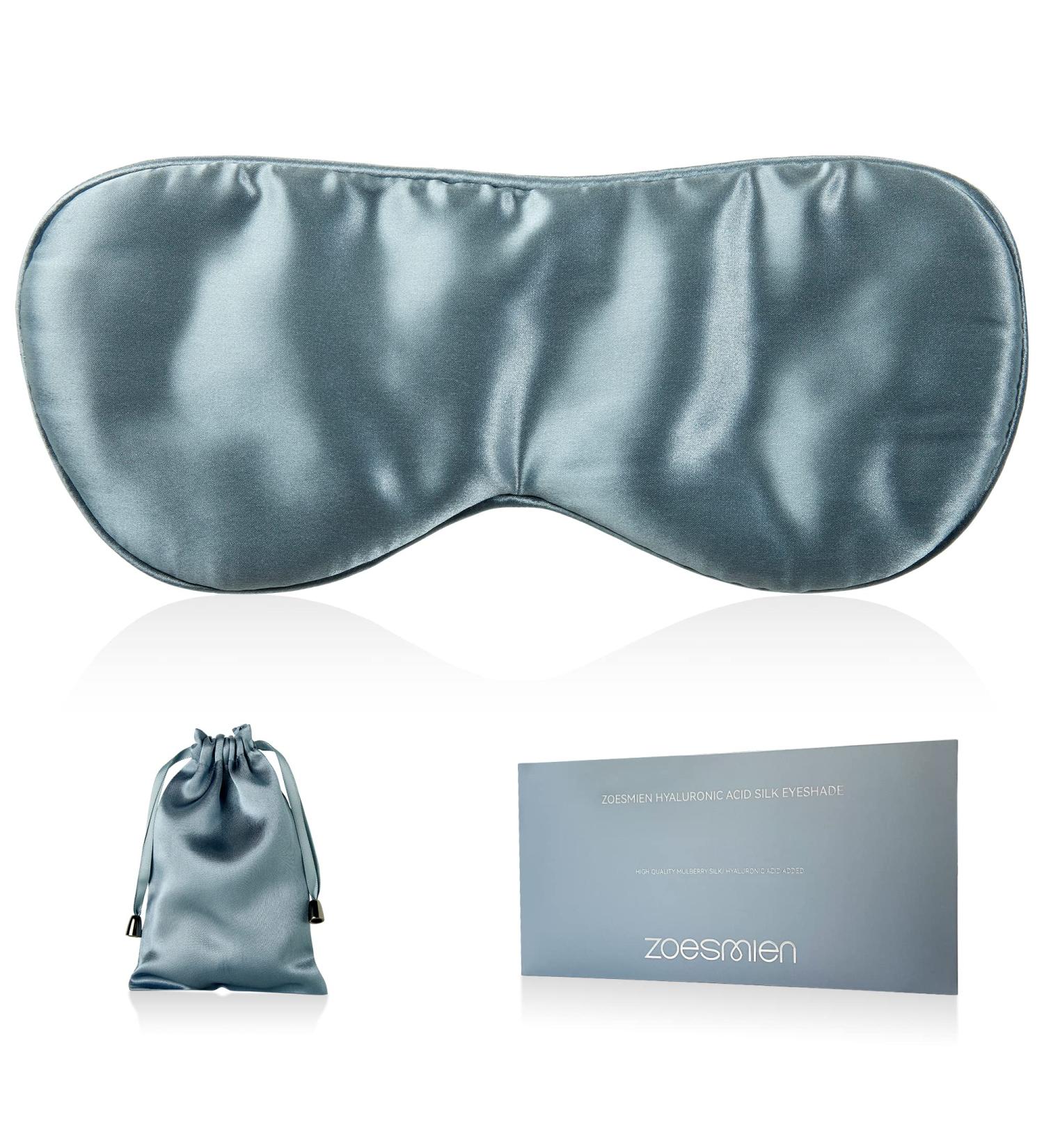 ZOESMIEN 100% Mulberry Silk Sleep Mask with Adjustable Strap - Dusty Blue - Buy Online on GoSupps.com