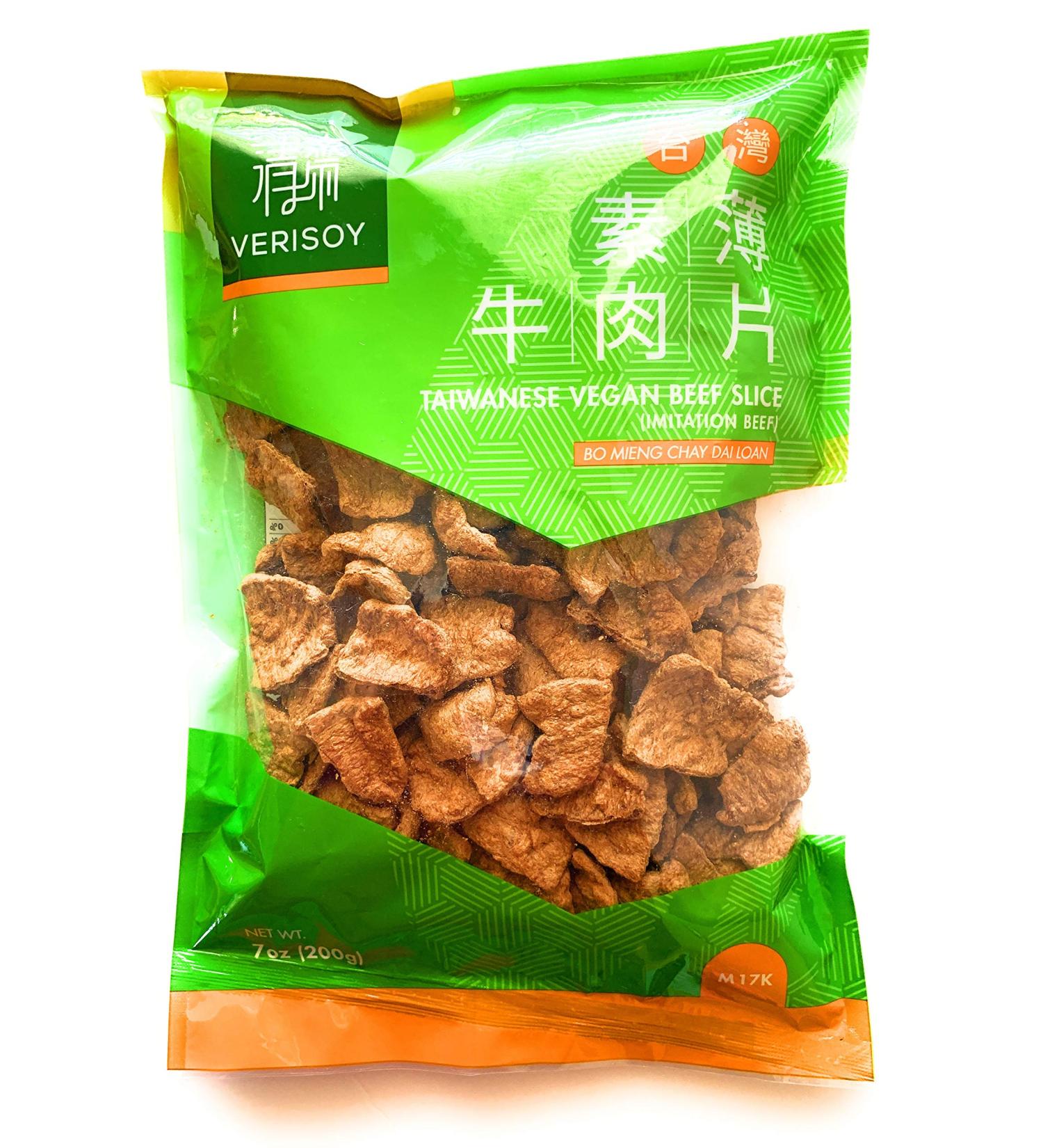 Taiwanese Vegan Beef Slice - Premium Textured Vegetable Protein (TVP) Imitation Meat Substitute - Non-GMO, No MSG - Buy Online on GoSupps.com