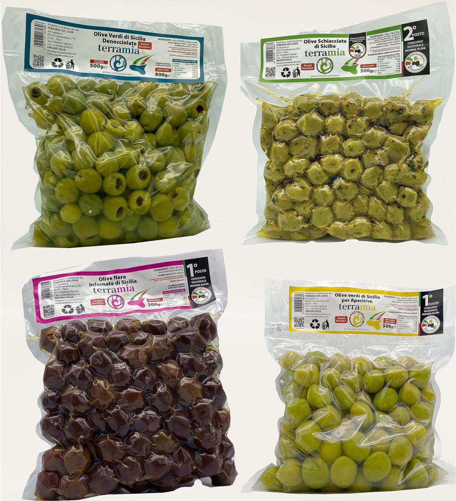Buy Italian Olives - 4 Bags of 500g | Gourmet Selection of Varieties - Worldwide Shipping - Buy Online on GoSupps.com