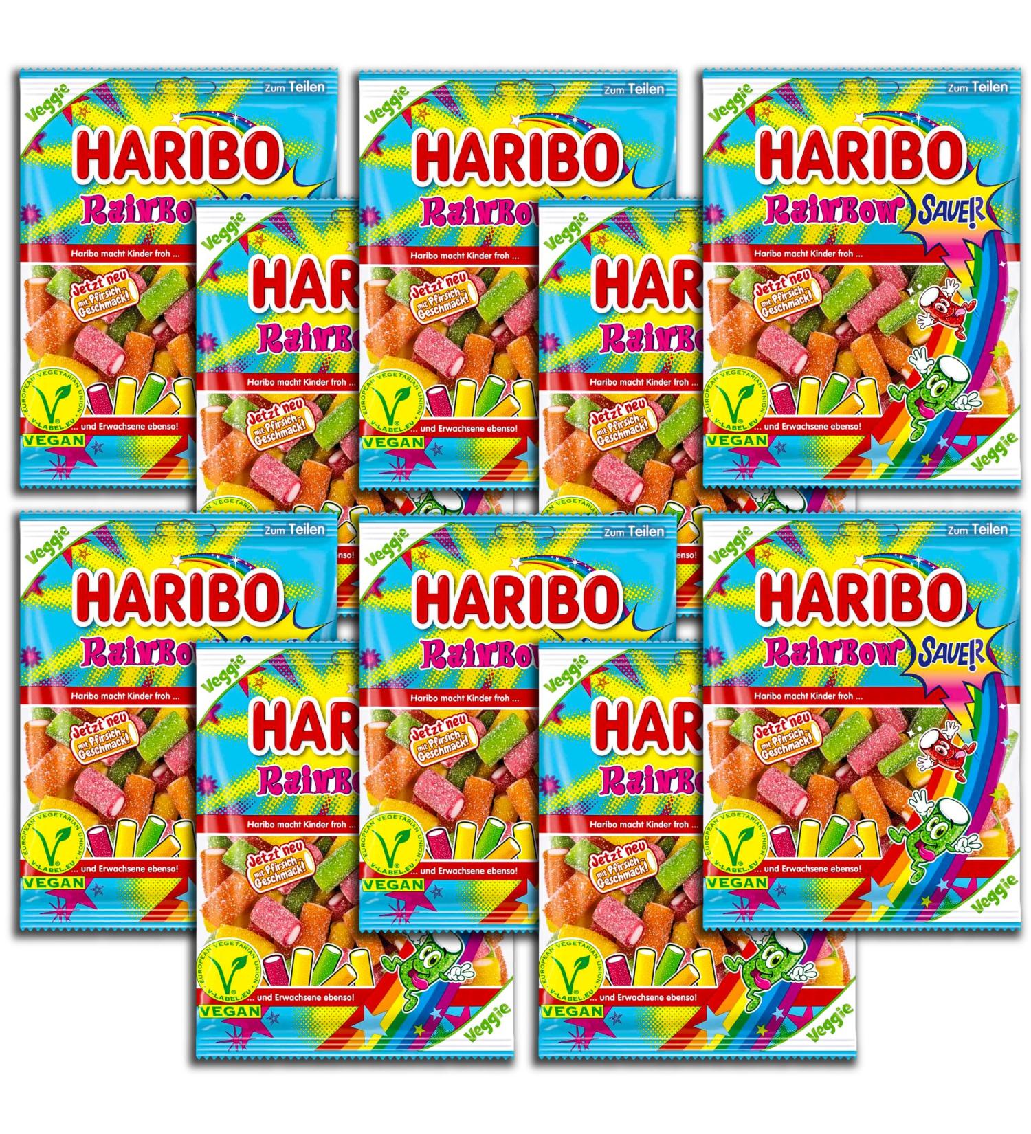 HARIBO Haribo Rainbow 160g Vegan Acid Bags x 10