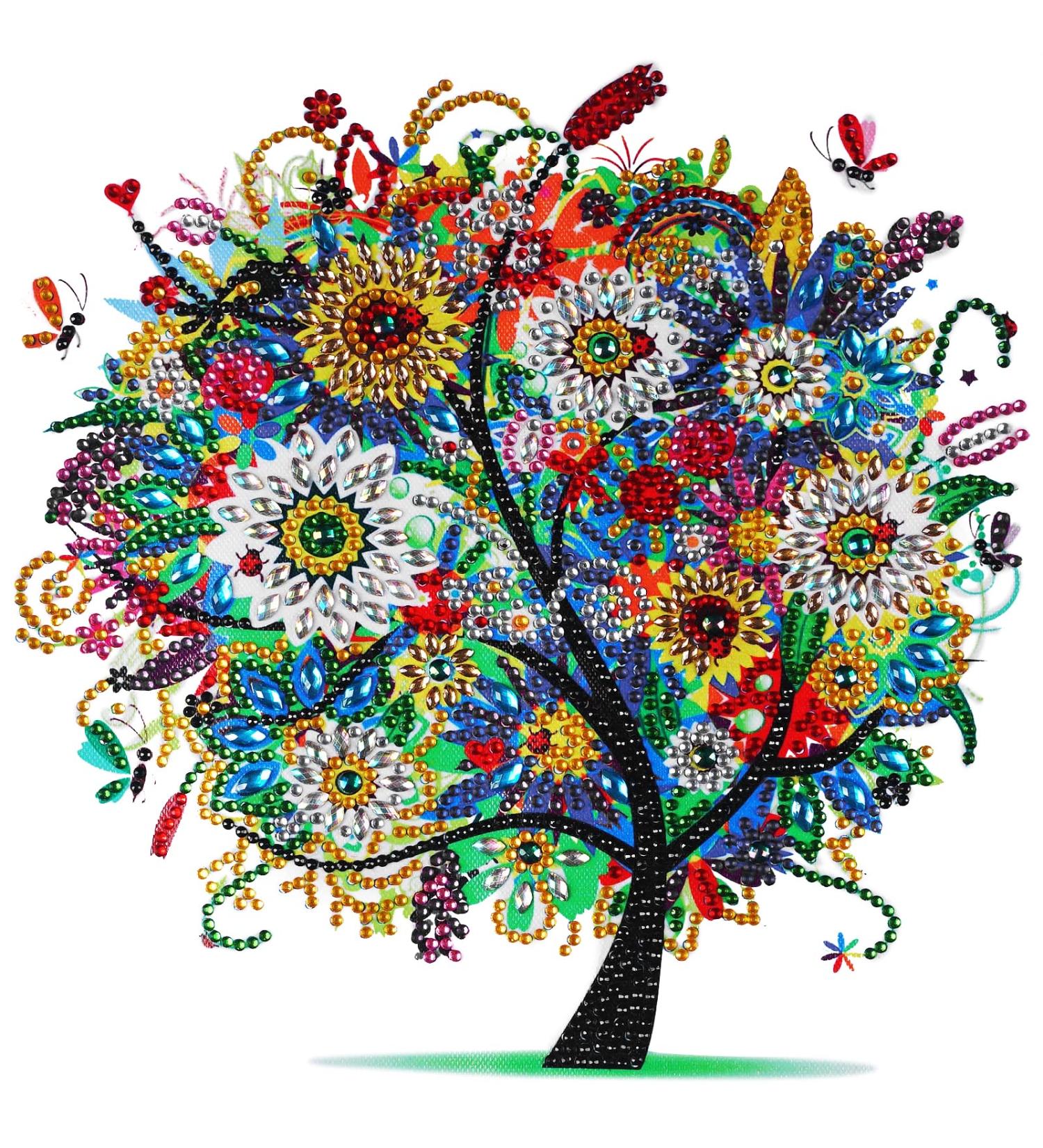 5D Diamond Painting Kit for Adults & Kids - Tree-2 Design | Special Shape Rhinestone Art Decor | Gift & Home Wall Decor - 11.8x11.8inch - Buy Online on GoSupps.com