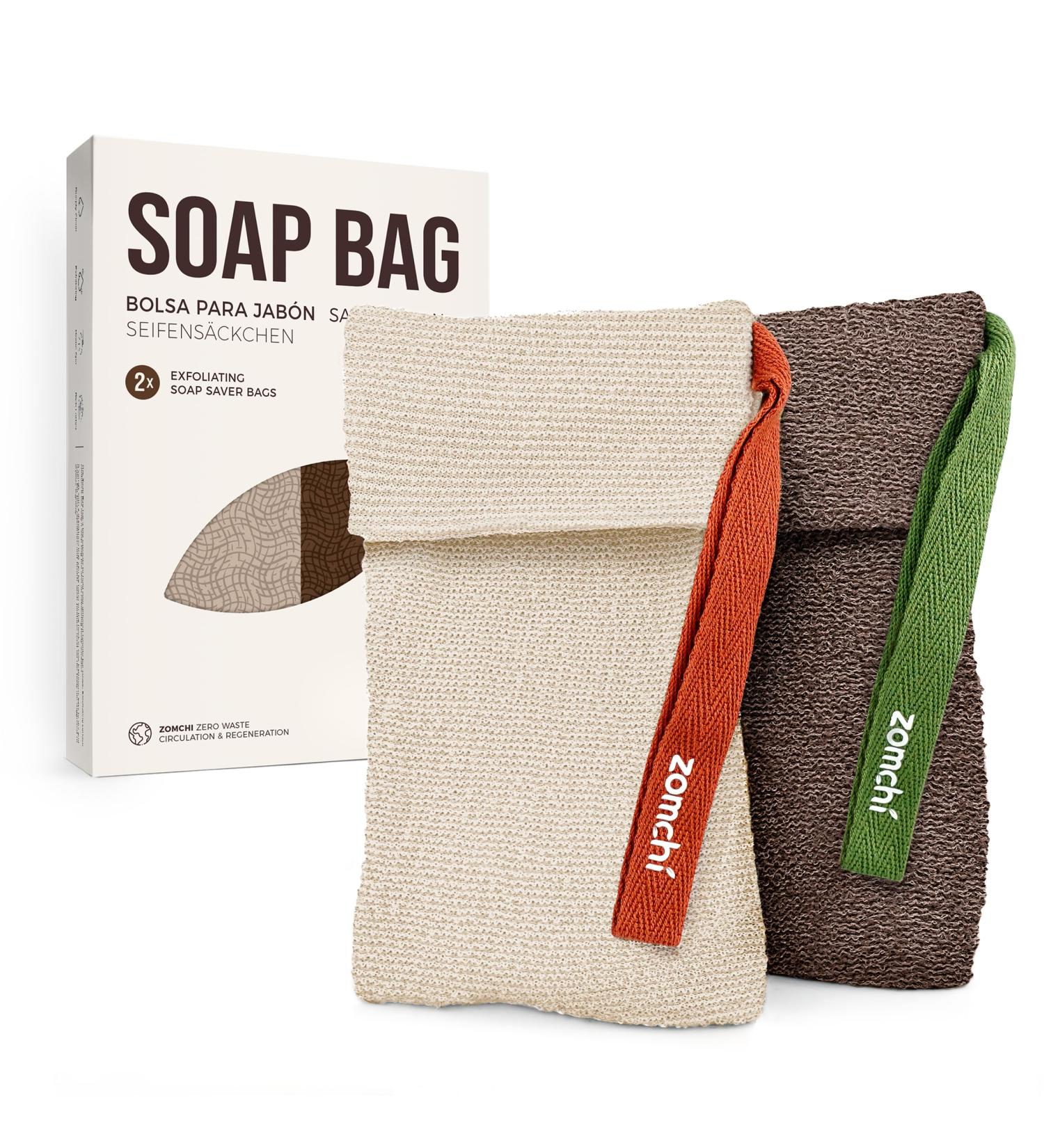 ZOMCHI Sachets Savon Lot de 2 Sachets Exfoliants pour Savon de Diff rentes Granulom tries Savon Loofah pour Hommes et Femmes Exfoliant Corporel pour Une Peau Douce et Propre (Marron) - Buy Online on GoSupps.com