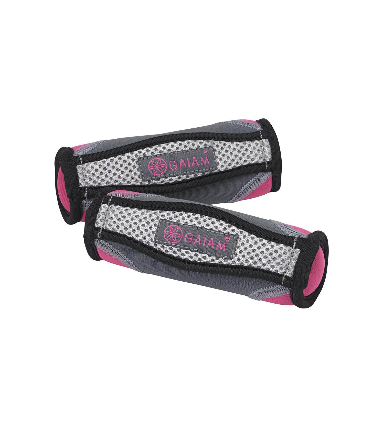 Gaiam Soft Dumbbell Walking Weights for Women & Men - Purple Hand Weights Set with Hand Strap - 1 Count - Buy Online on GoSupps.com
