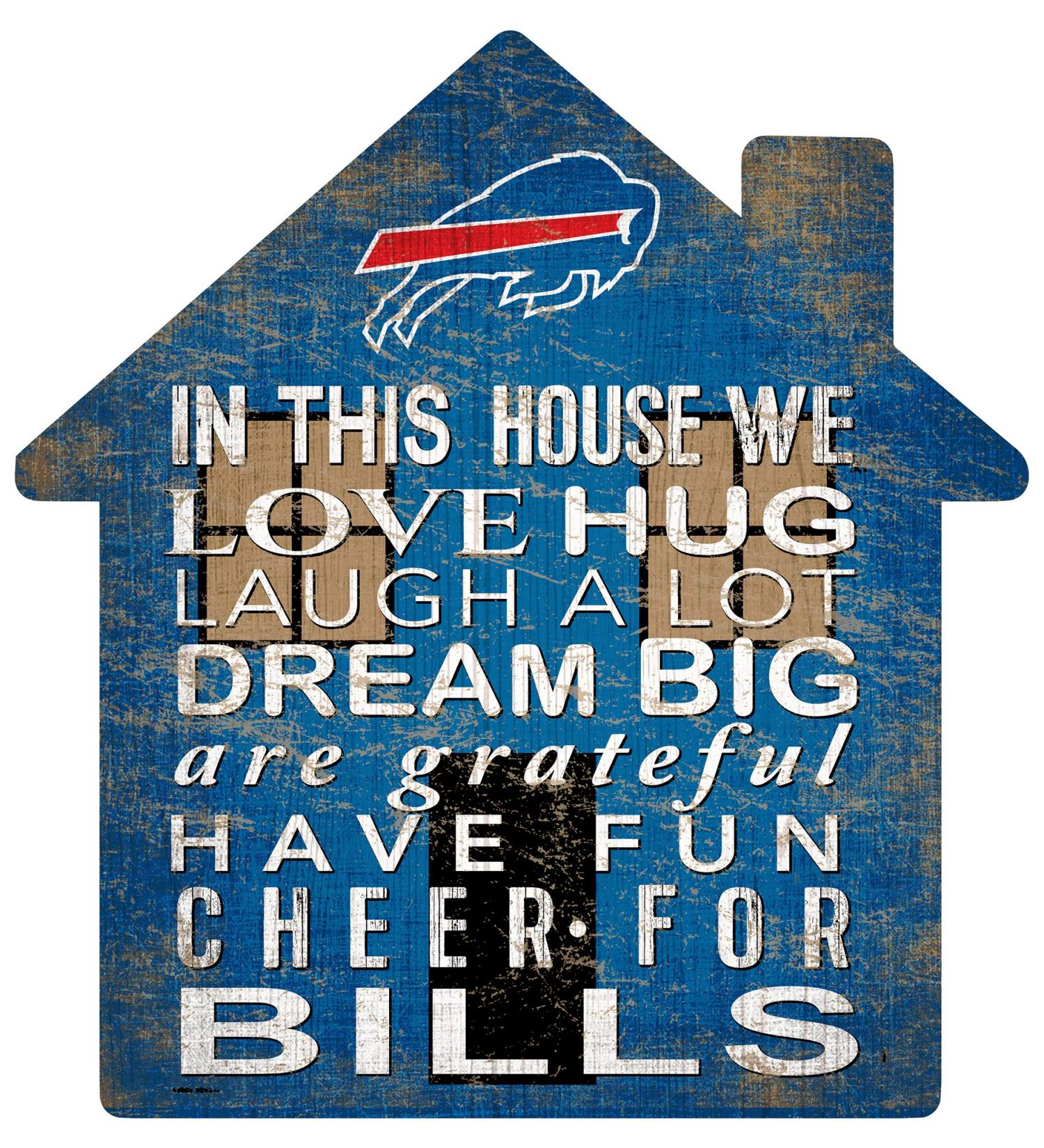 Fan Creations NFL Buffalo Bills Unisex Buffalo Bills House Sign, Team Color, 12 inch (N0880-BUF)