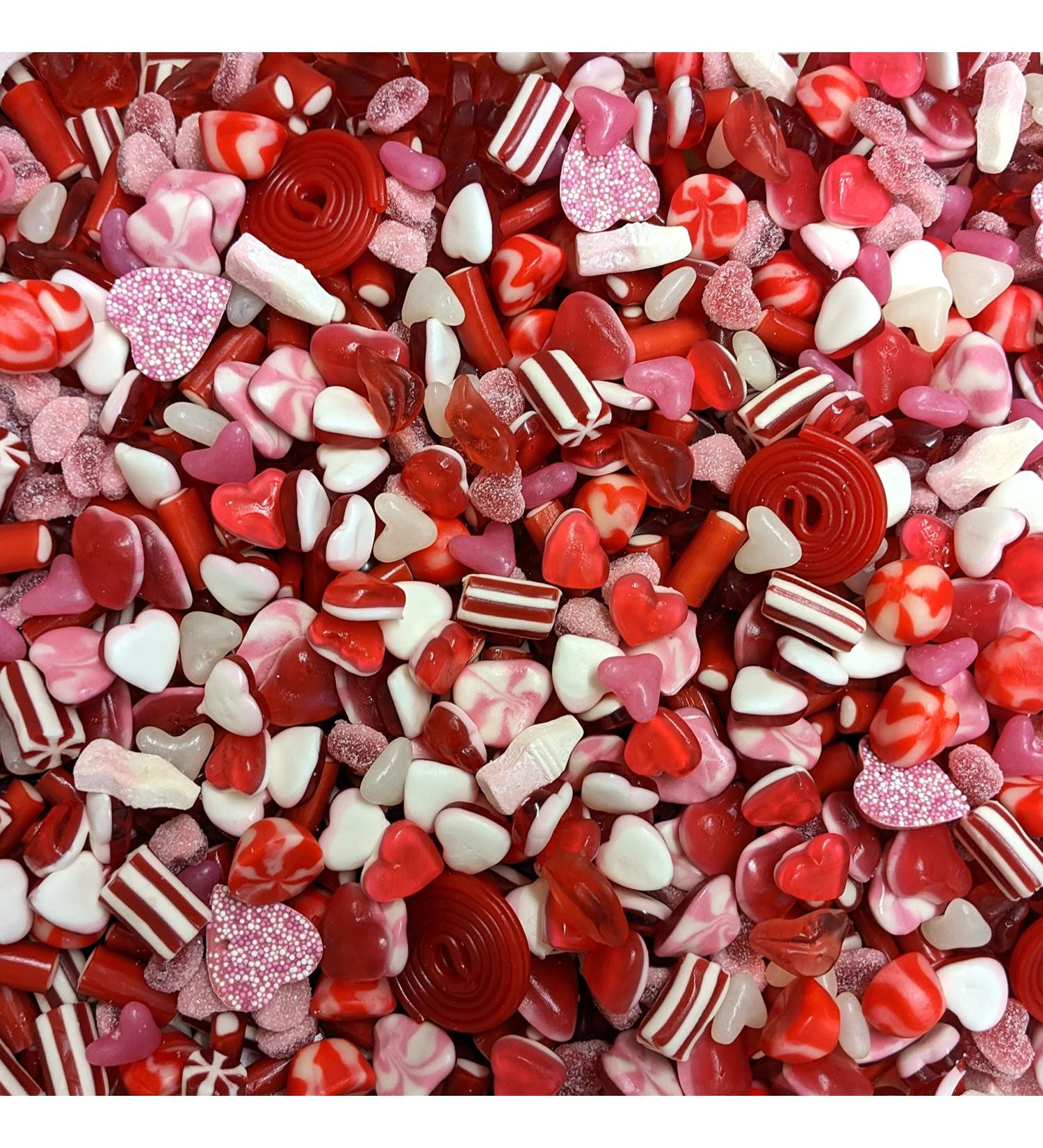 Red Pink & White Sweet Mix - 750g of Pick and Mix Sweets Love Theme Valentine's Includes Gummy Jelly & Fizzy Sweets