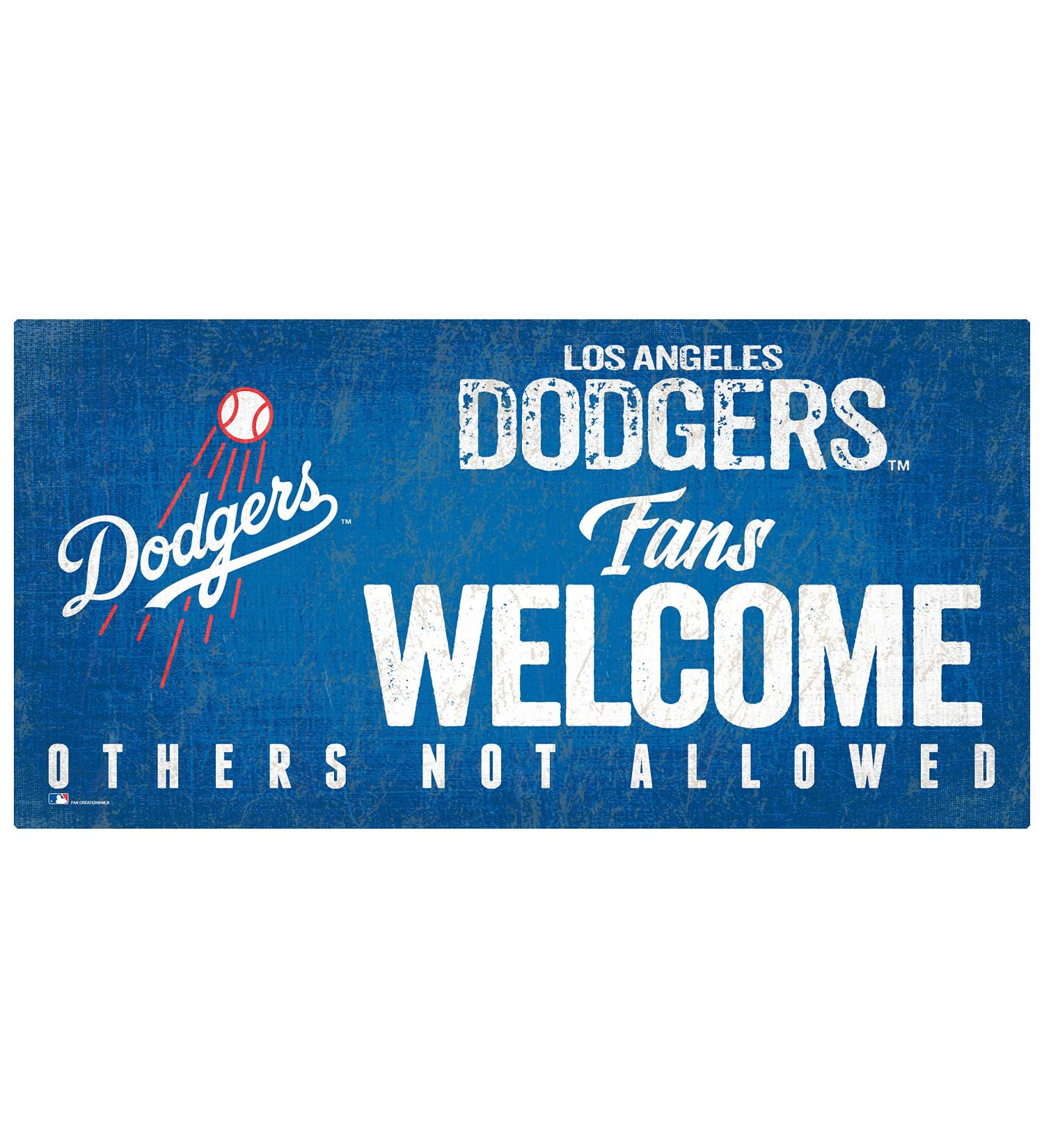Fan Creations MLB Los Angeles Dodgers Unisex Los Angeles Dodgers Fans Welcome Sign, Team Color, 6 x 12 (M0847-Dodgers)