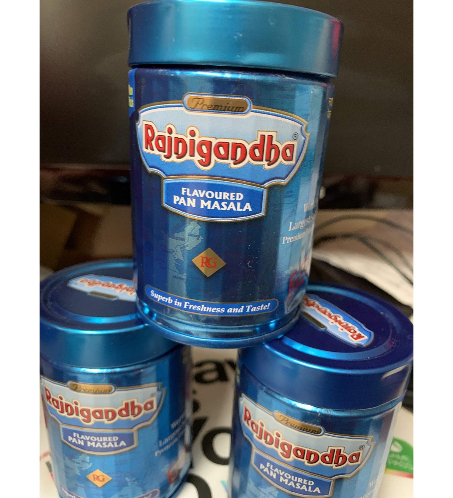 3 Cans Rajnigandha Pan Masala 100 grams each (300g total) Mouth Freshening