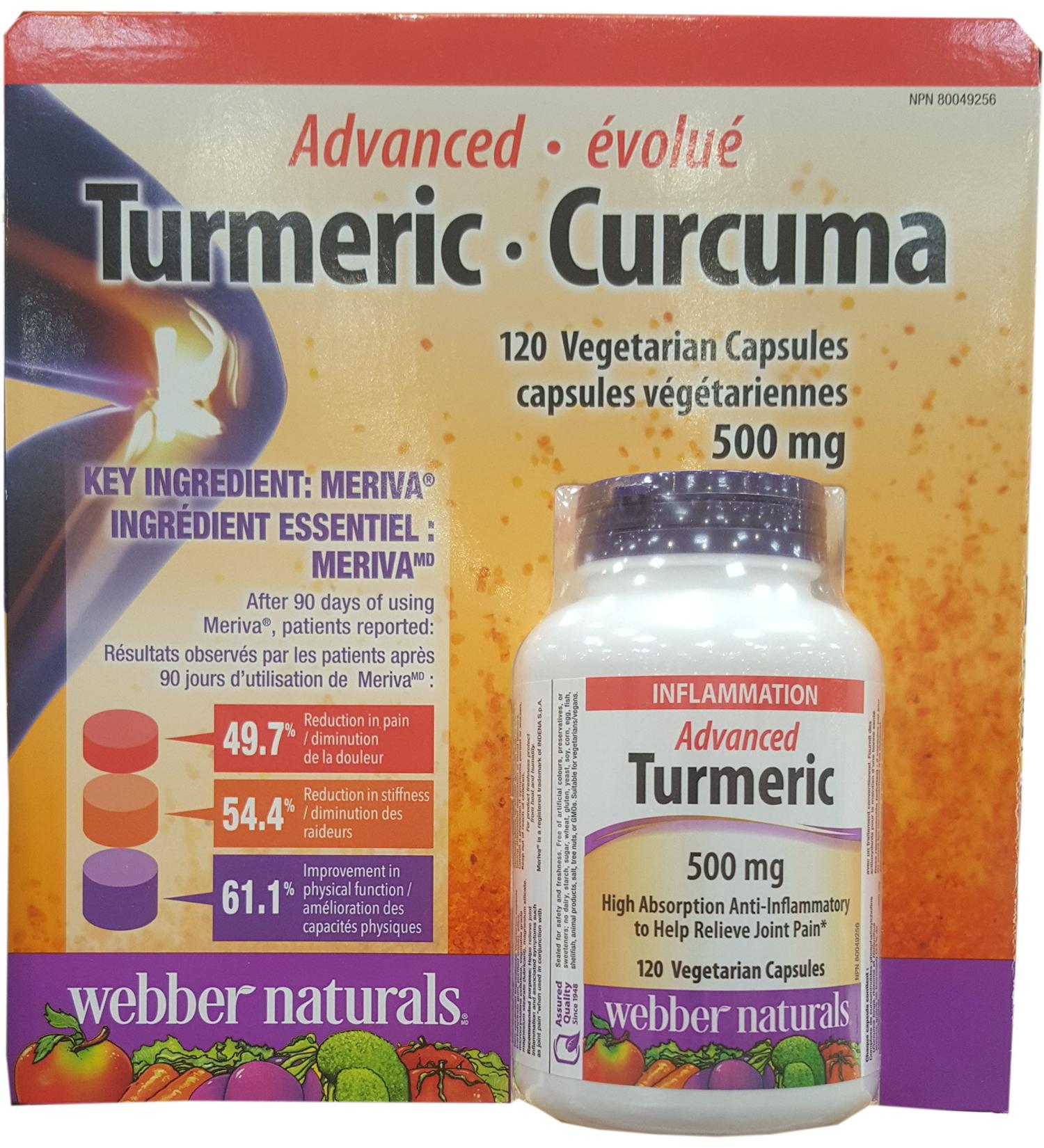 Webber Naturals Advanced Turmeric (120 Capsules) 120 Count - Buy Online on GoSupps.com