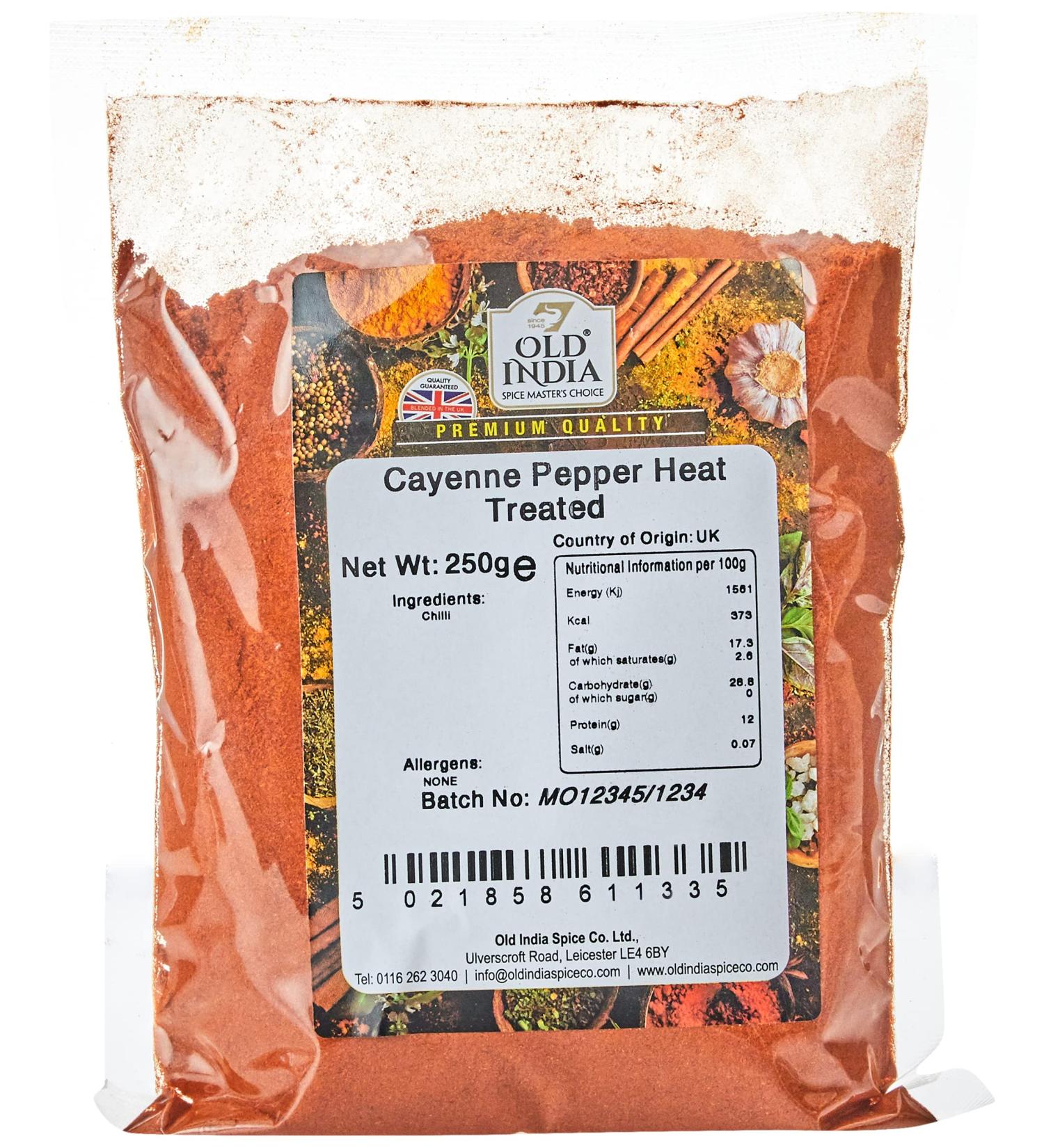 Old India Cayenne Pepper Heat Treated 250g - Premium Quality Spice - Buy Online on GoSupps.com