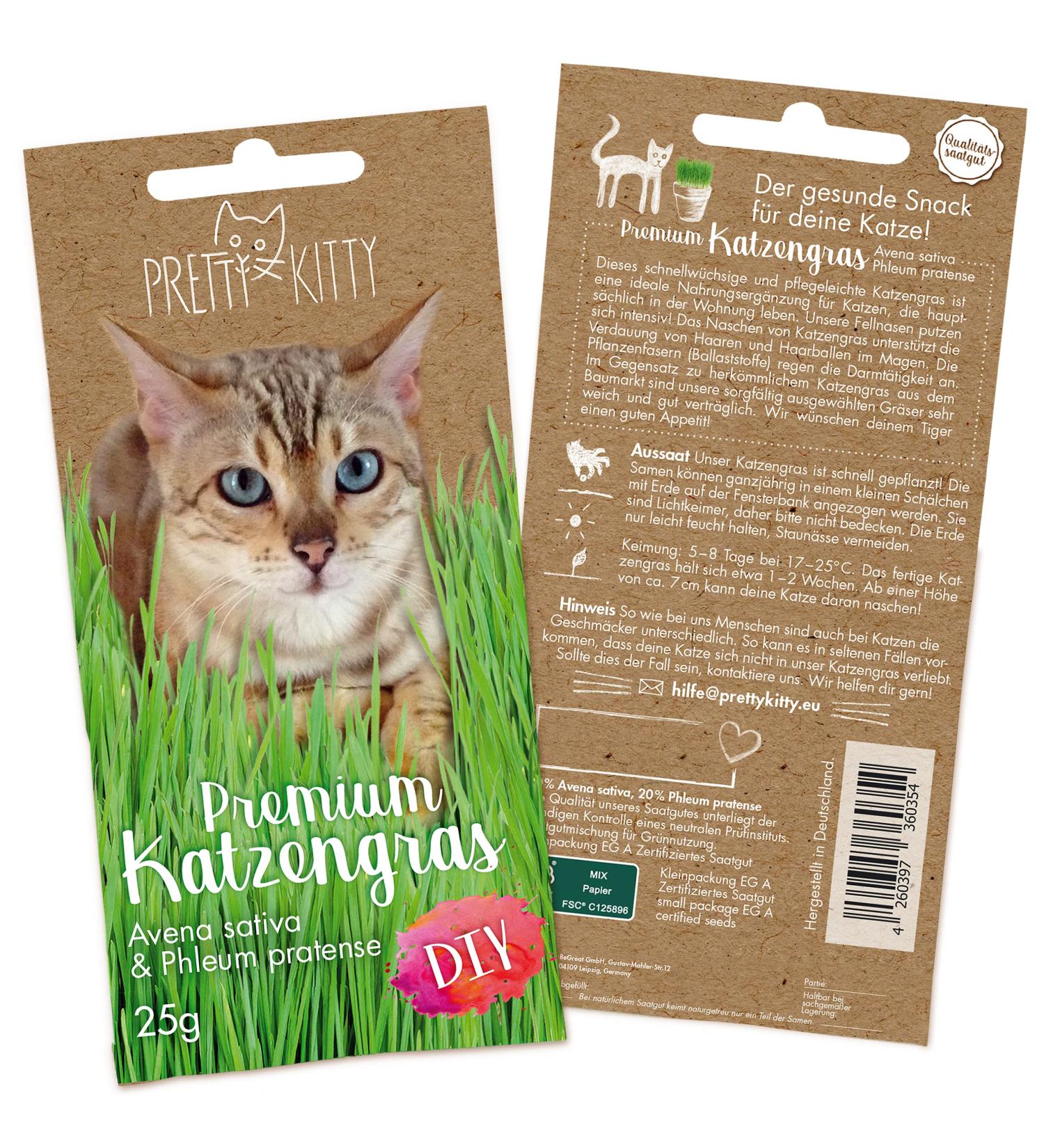 Pretty Kitty Cat Grass Seeds - 25g for 10 Pots | Natural Cat Treats | Premium Grass Seeds for Your Feline - Buy Online on GoSupps.com