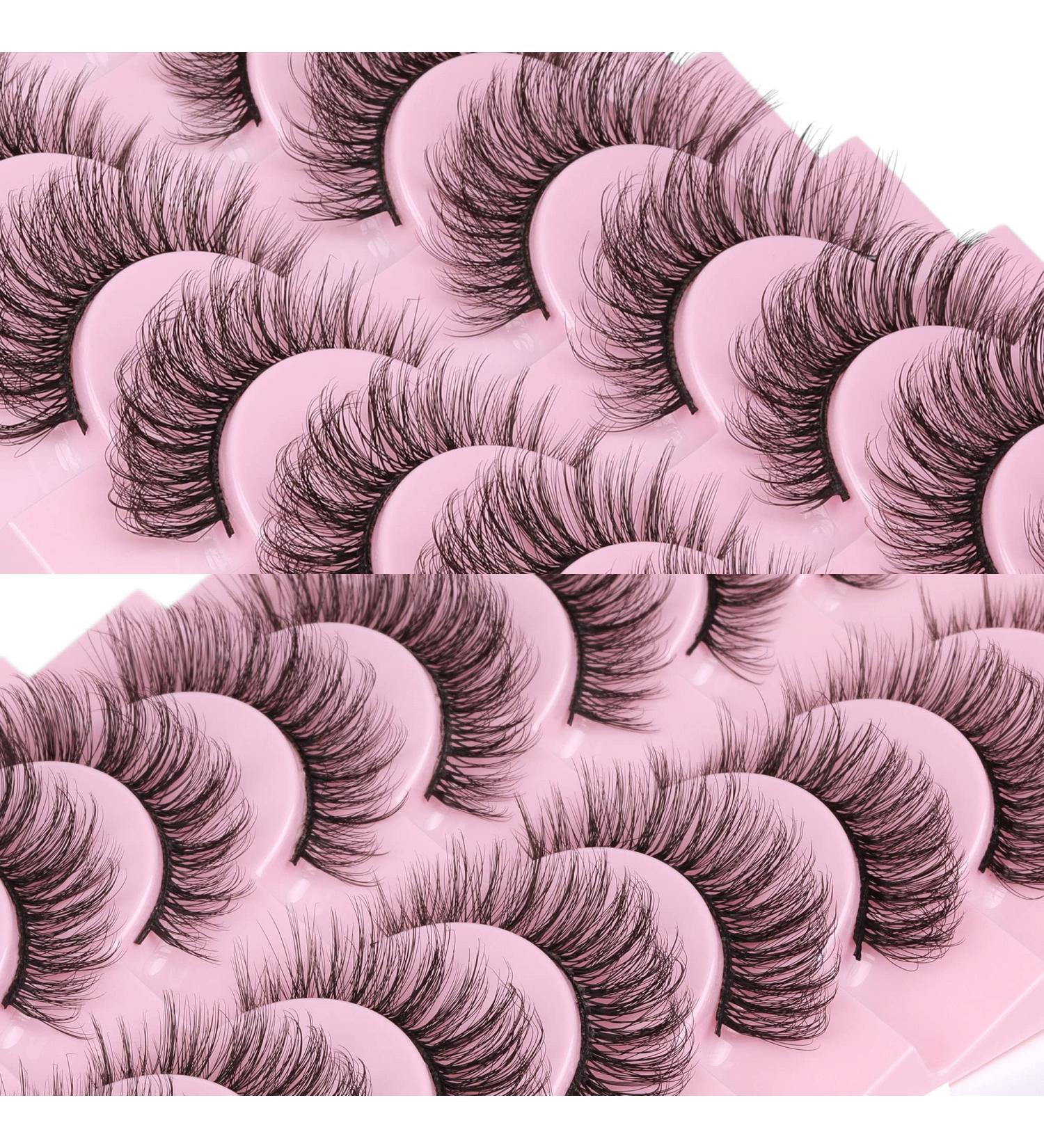 Buy 10 Pairs Wispy Faux Mink Eyelashes - 3D Effect, Lightweight, Reusable | wiwoseo - Buy Online on GoSupps.com