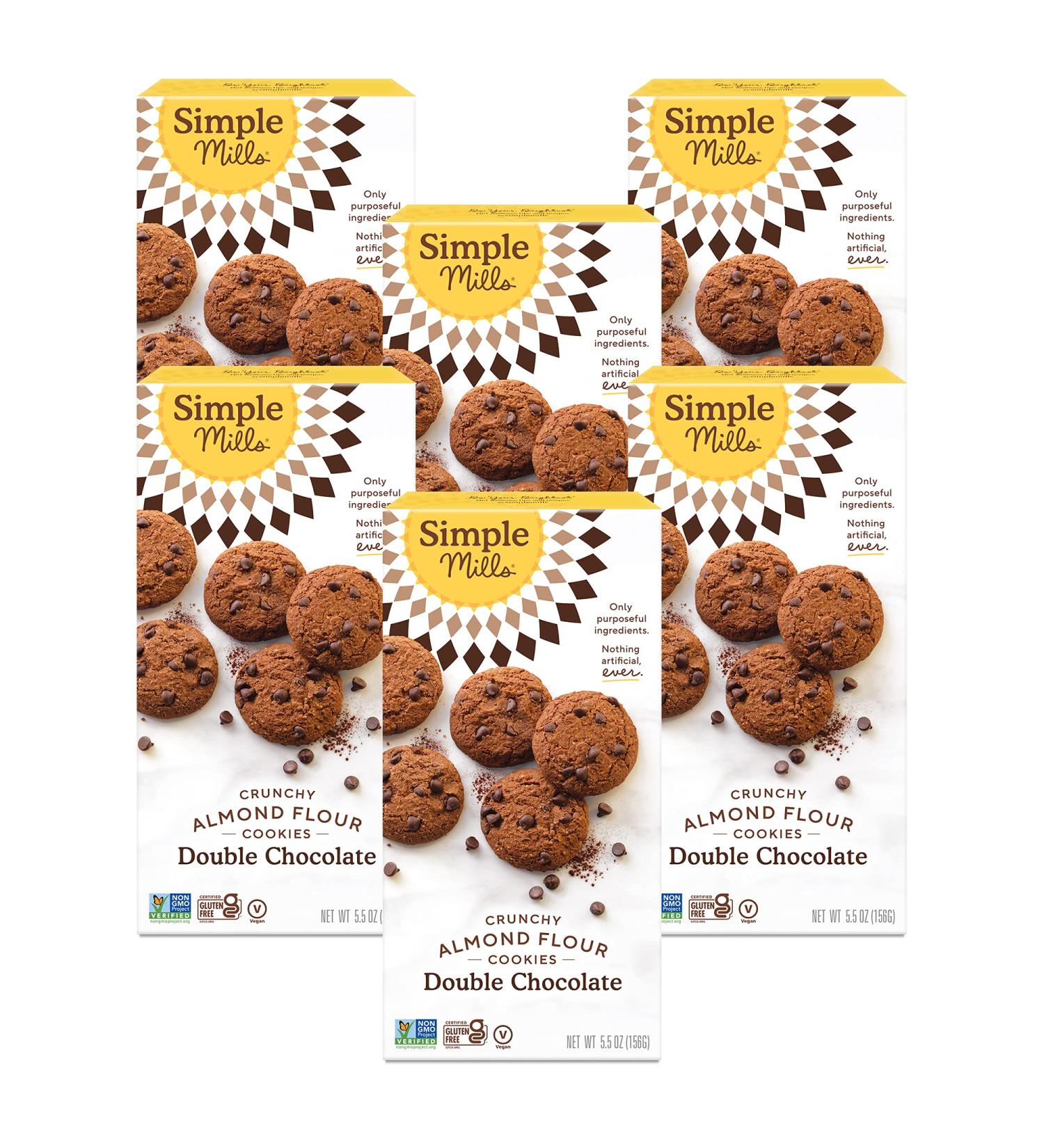 Simple Mills Double Chocolate Almond Flour Cookies - 5.5 oz - Pack of 6 | Gluten-Free & Delicious - Buy Online on GoSupps.com
