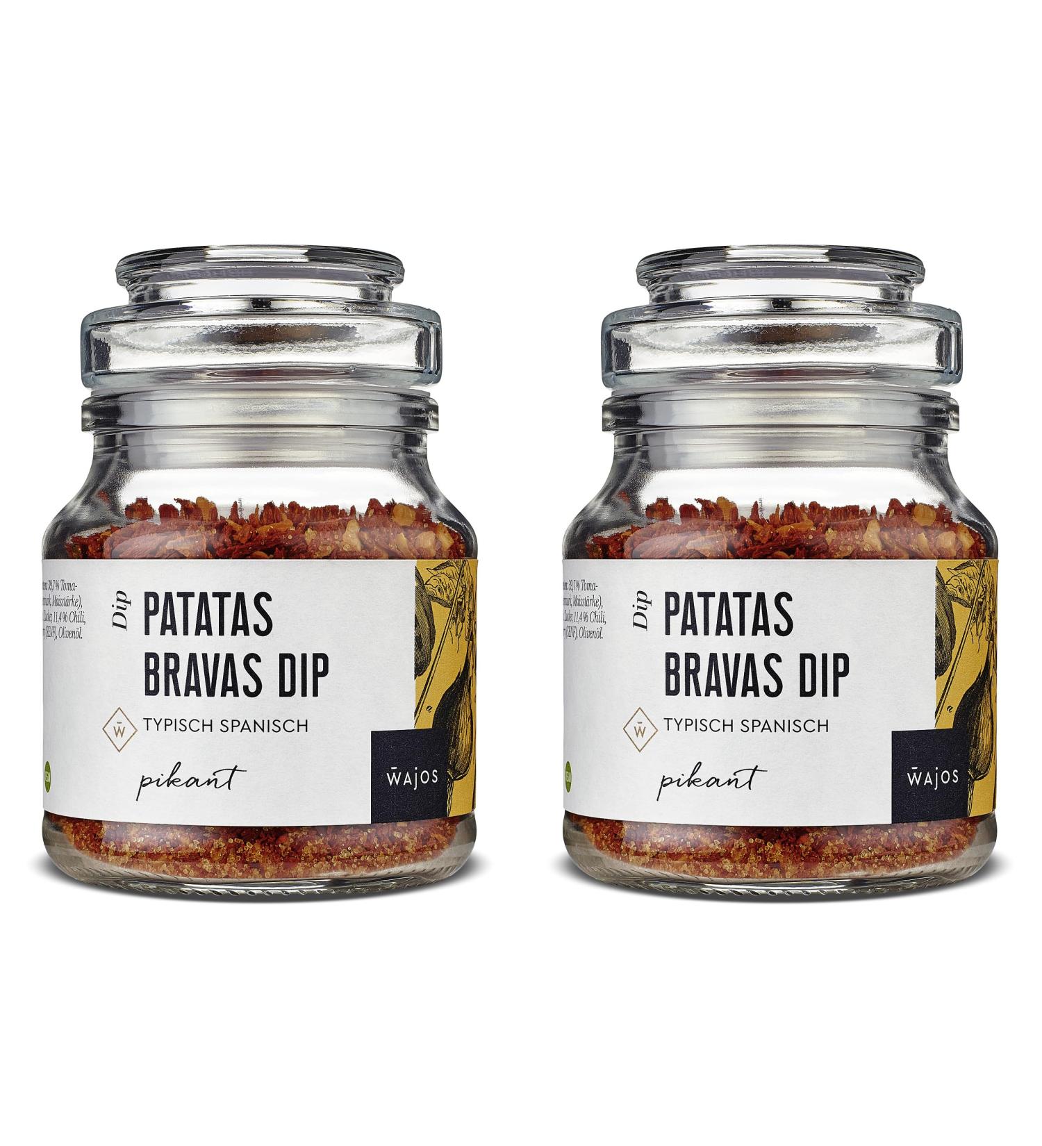  wajos Wajos Patatas Bravas Dip (vegan) twin pack 2 x 90g: spicy dip & delicious alternative to Apples spice & Spanish delicacies - Buy Online on GoSupps.com