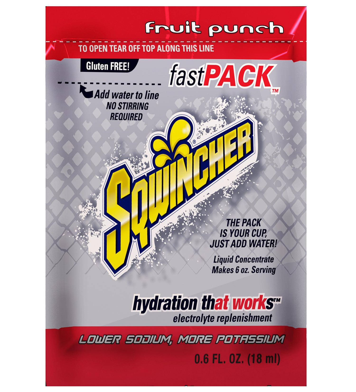 Sqwincher 015305-FP Fast Pack Liquid Concentrate Packet 6 oz Red Standard (Pack of 50)