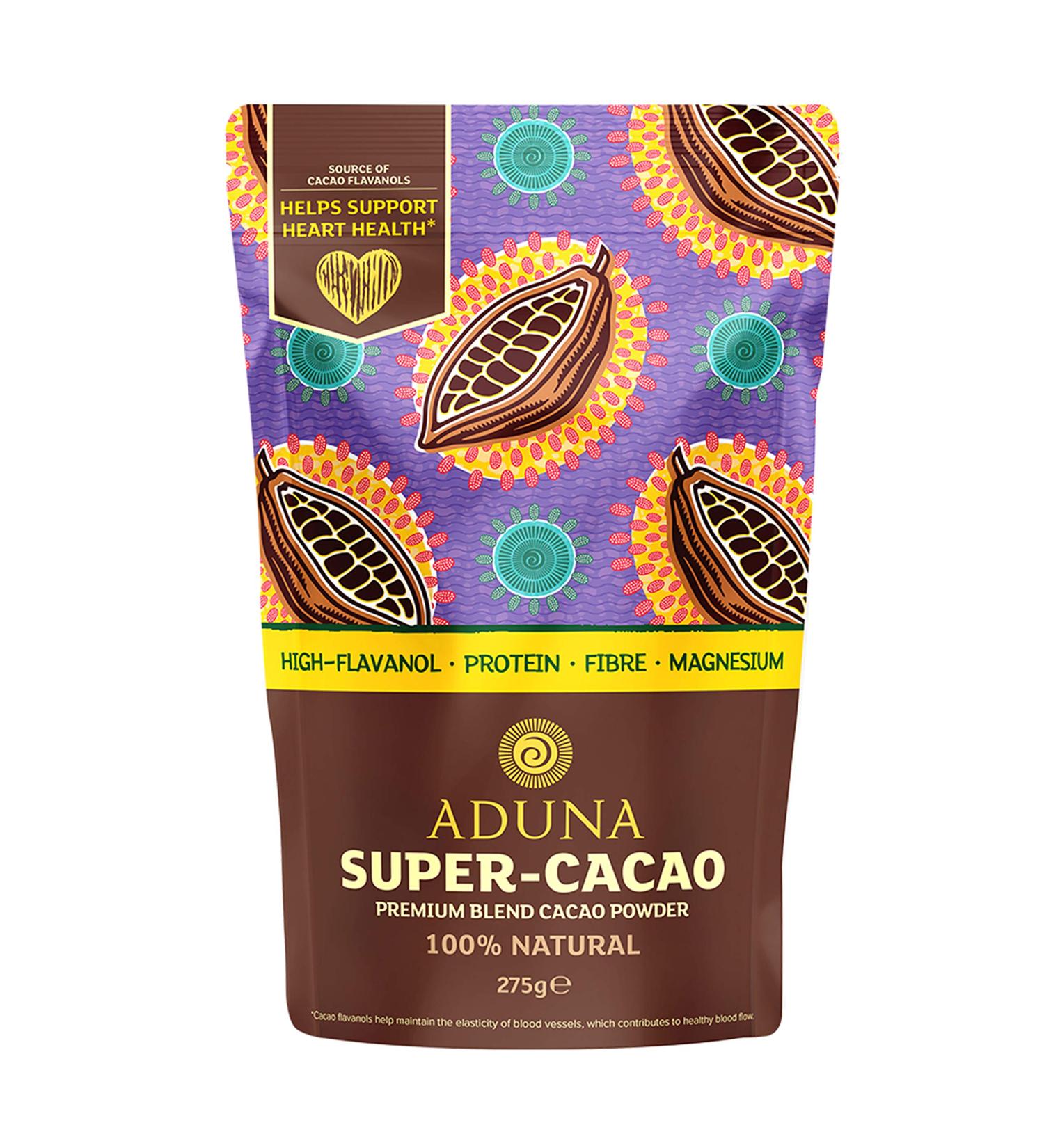 Aduna Super-Cacao Powder | Natural Raw African Cacao for Cardiovascular Health | Low Cadmium Ghanaian Cacao | 275g Resealable Pack - Buy Online on GoSupps.com