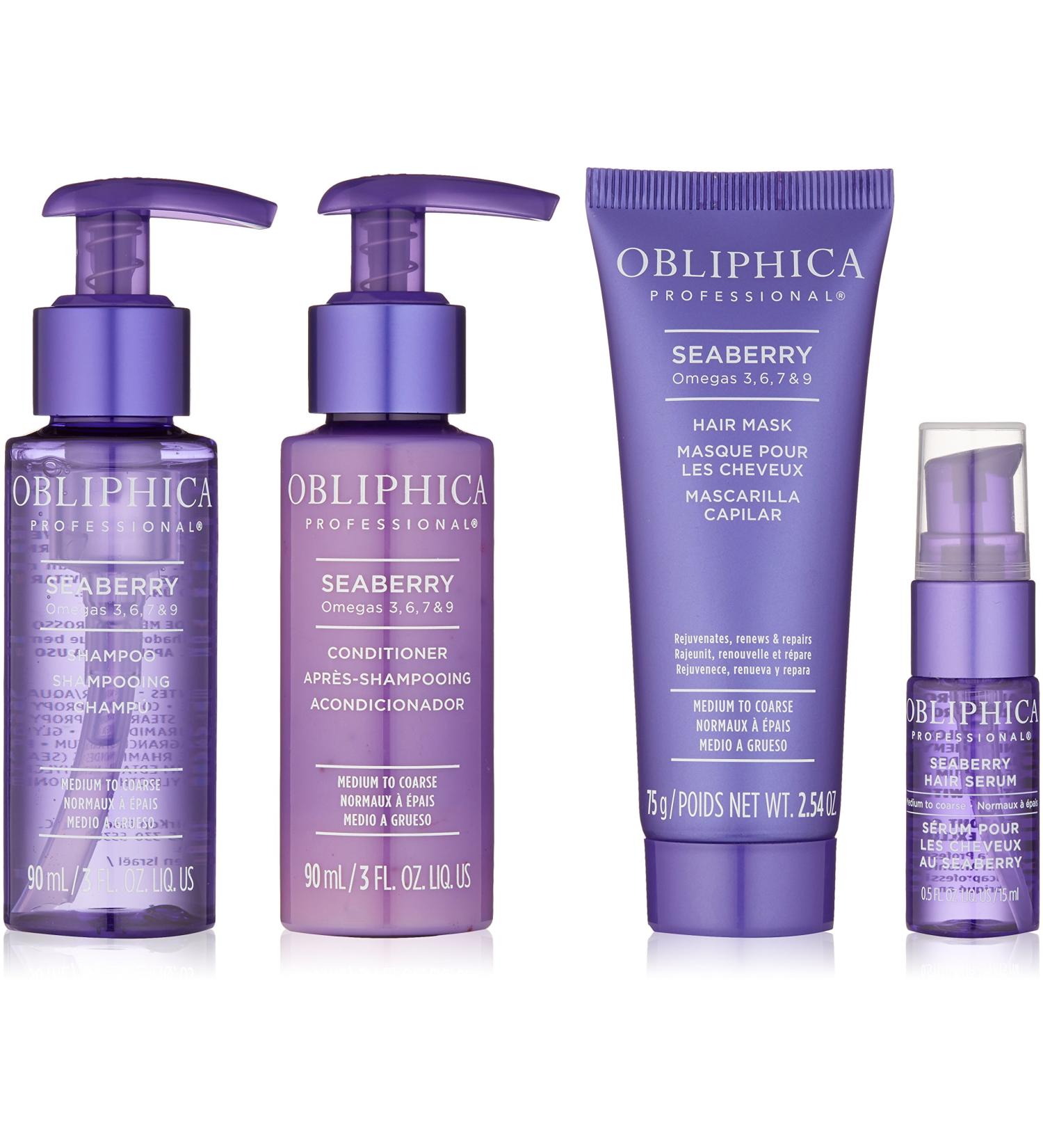 Obliphica Seaberry Travel Kit - Medium to Coarse Hair Care Essentials for On-the-Go - Buy Online on GoSupps.com
