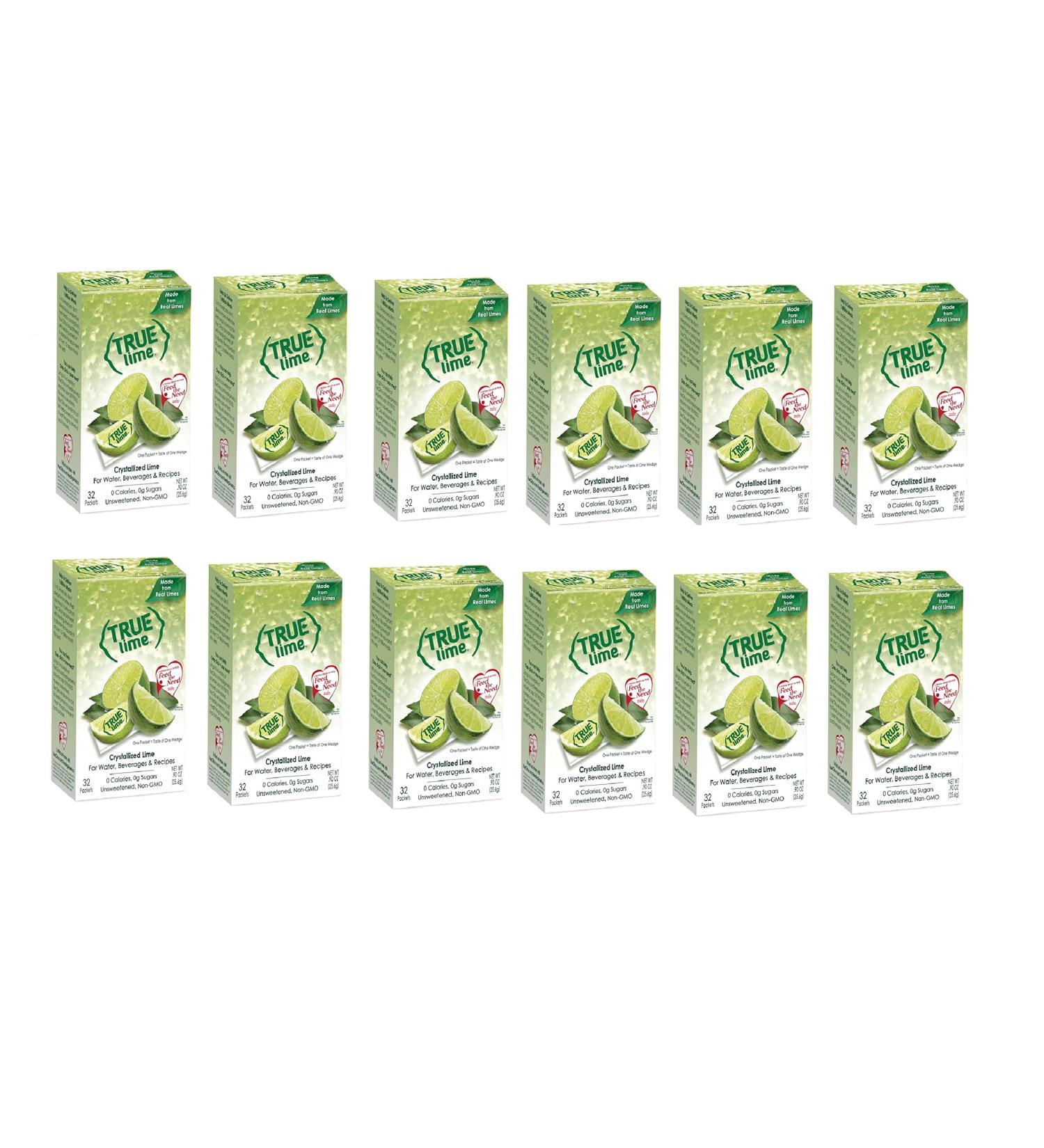 True Citrus Lime Beverage Powder 32-Count Pack of 12 (384ct) Lime 12 count (Pack of 1)